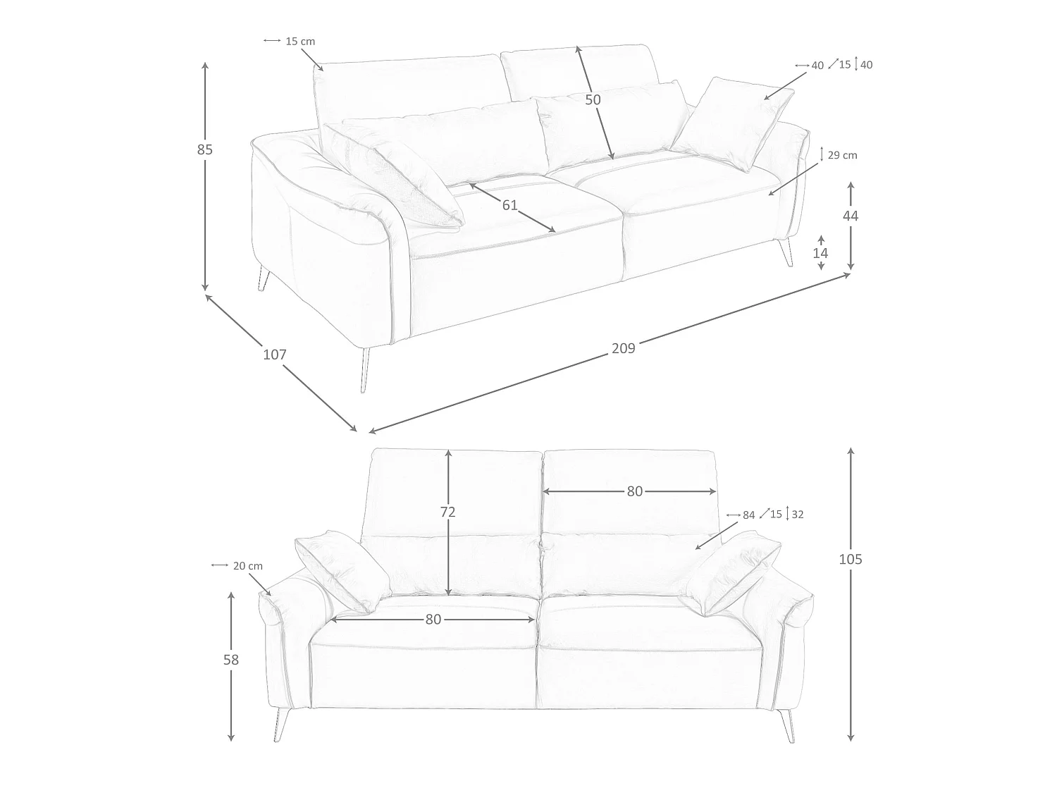 Sofa 3-osobowa brązowa skóra 6208 ANGEL CERDA