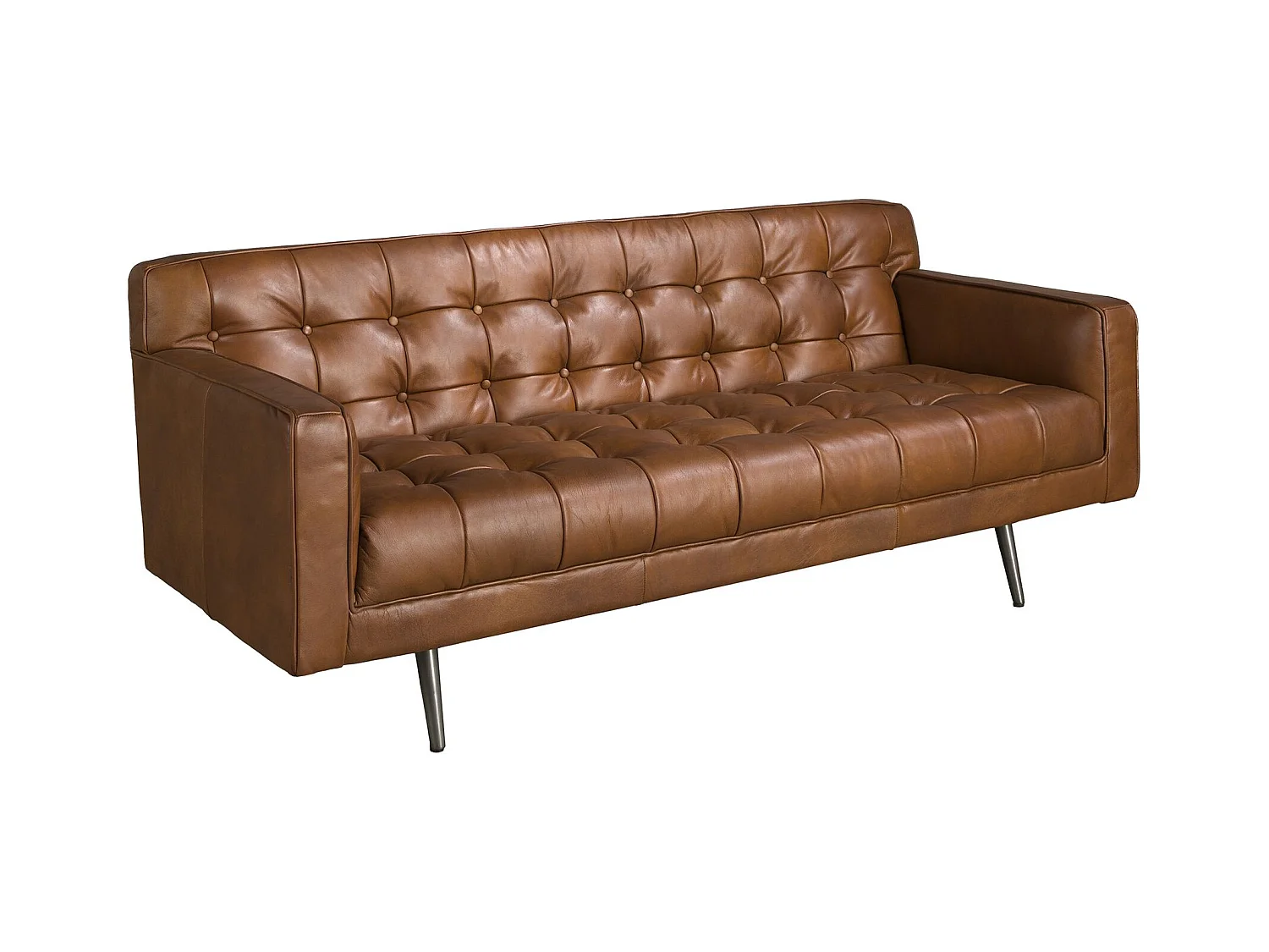 Canapé 2 places Chester en cuir marron foncé 6224 ANGEL CERDA