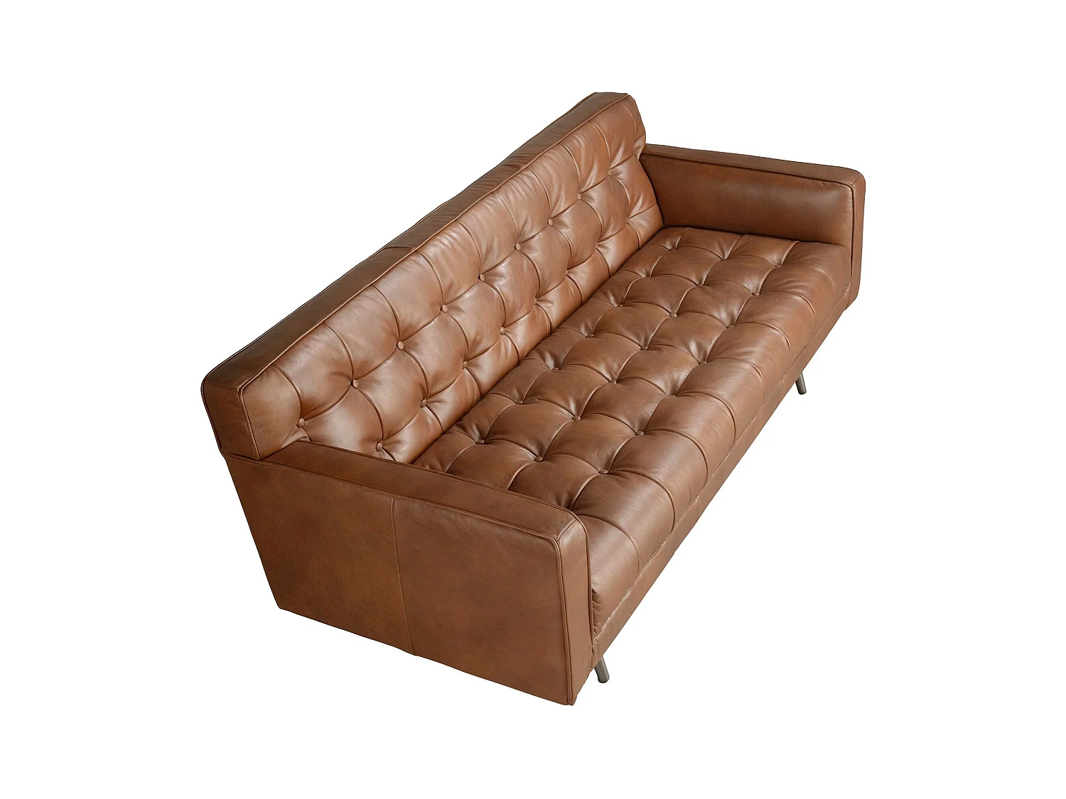 Canapé 2 places Chester en cuir marron foncé 6224 ANGEL CERDA