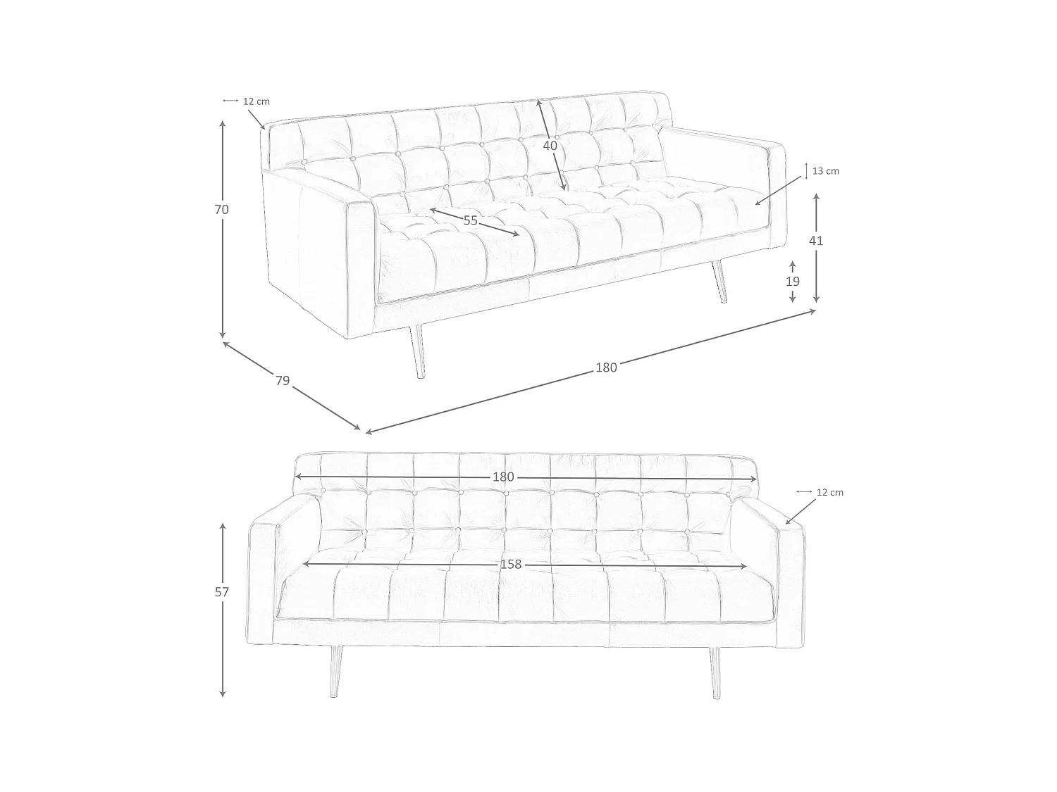 Canapé 2 places Chester en cuir marron foncé 6224 ANGEL CERDA