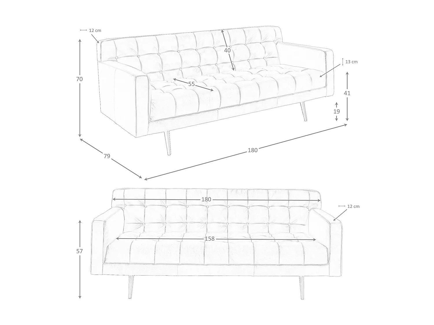 Canapé 2 places Chester en cuir marron foncé 6224 ANGEL CERDA