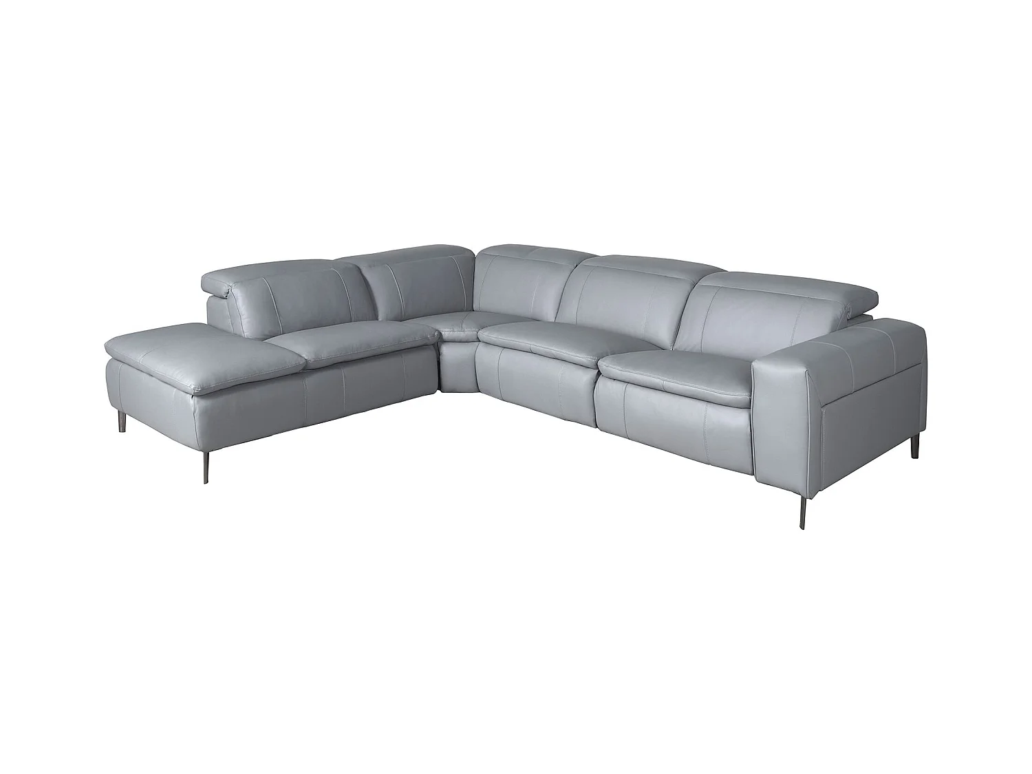 Canapé d'angle relax gauche en cuir gris 6218 ANGEL CERDA