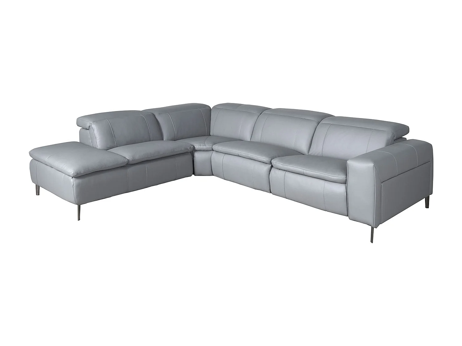 Canapé d'angle relax gauche en cuir gris 6218 ANGEL CERDA