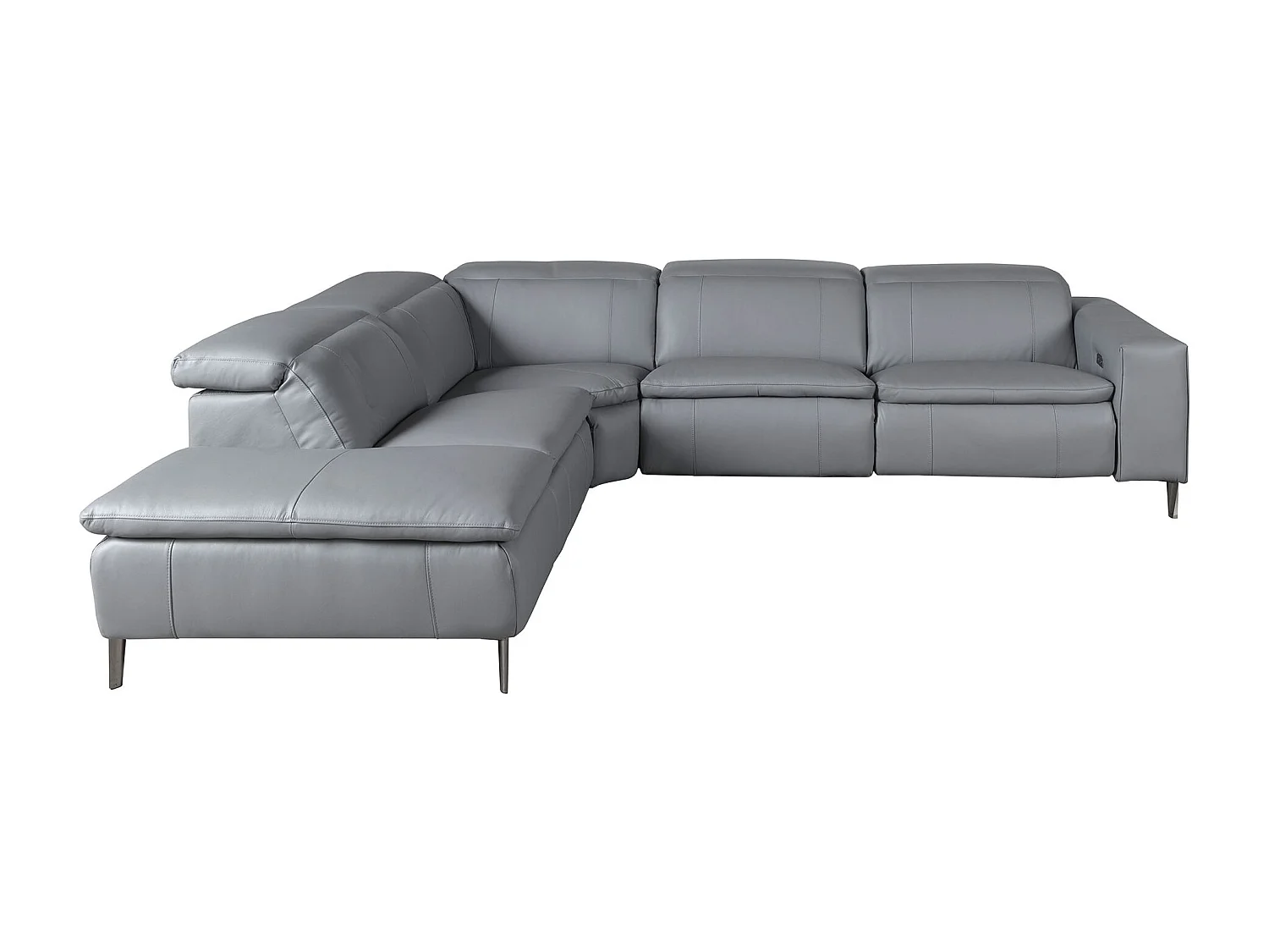 Canapé d'angle relax gauche en cuir gris 6218 ANGEL CERDA