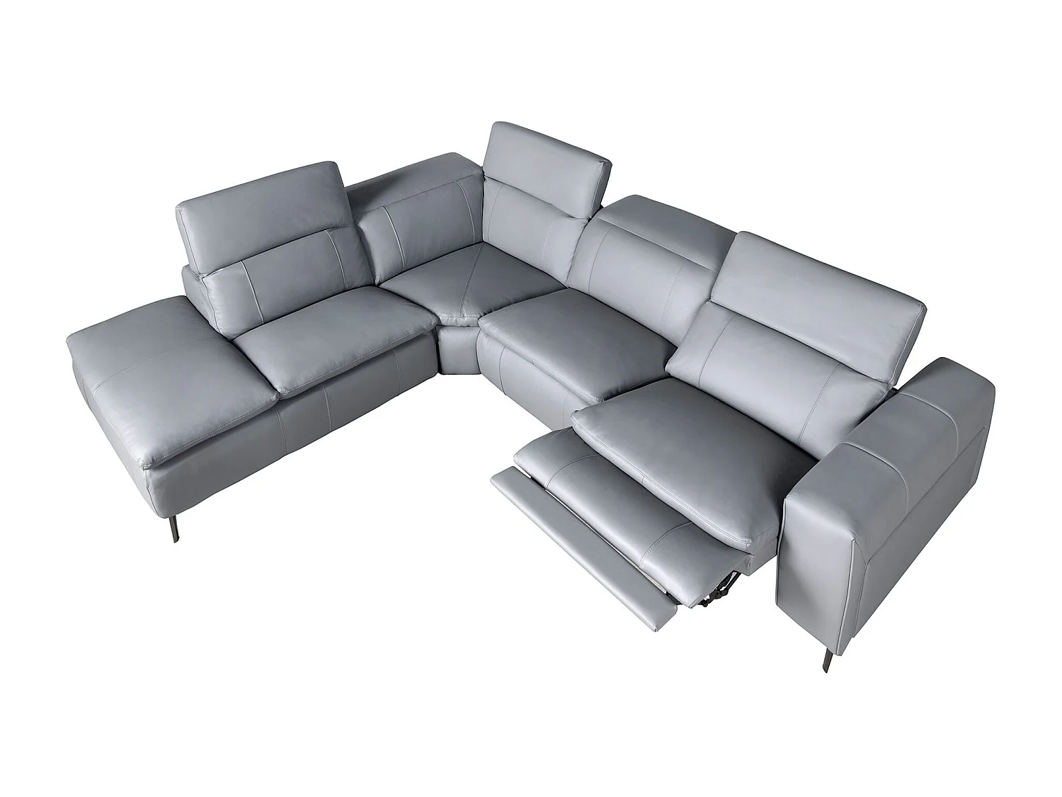 Canapé d'angle relax gauche en cuir gris 6218 ANGEL CERDA