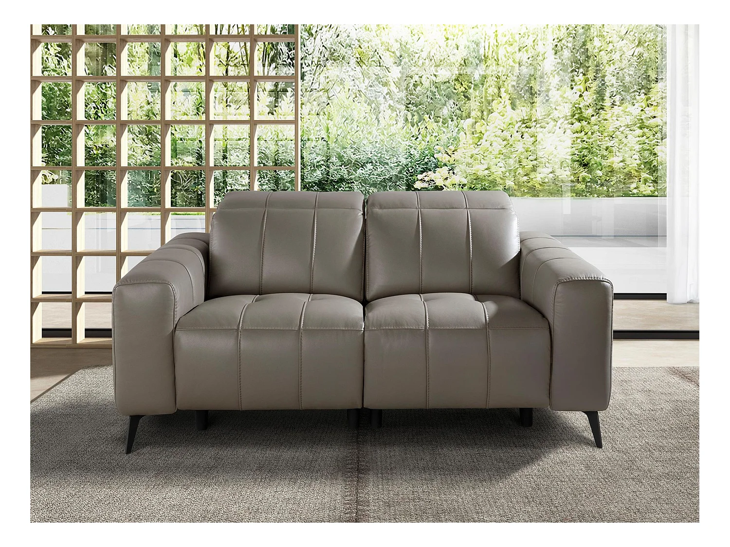 Canapé de relaxation 2 places en cuir gris 6209 ANGEL CERDA