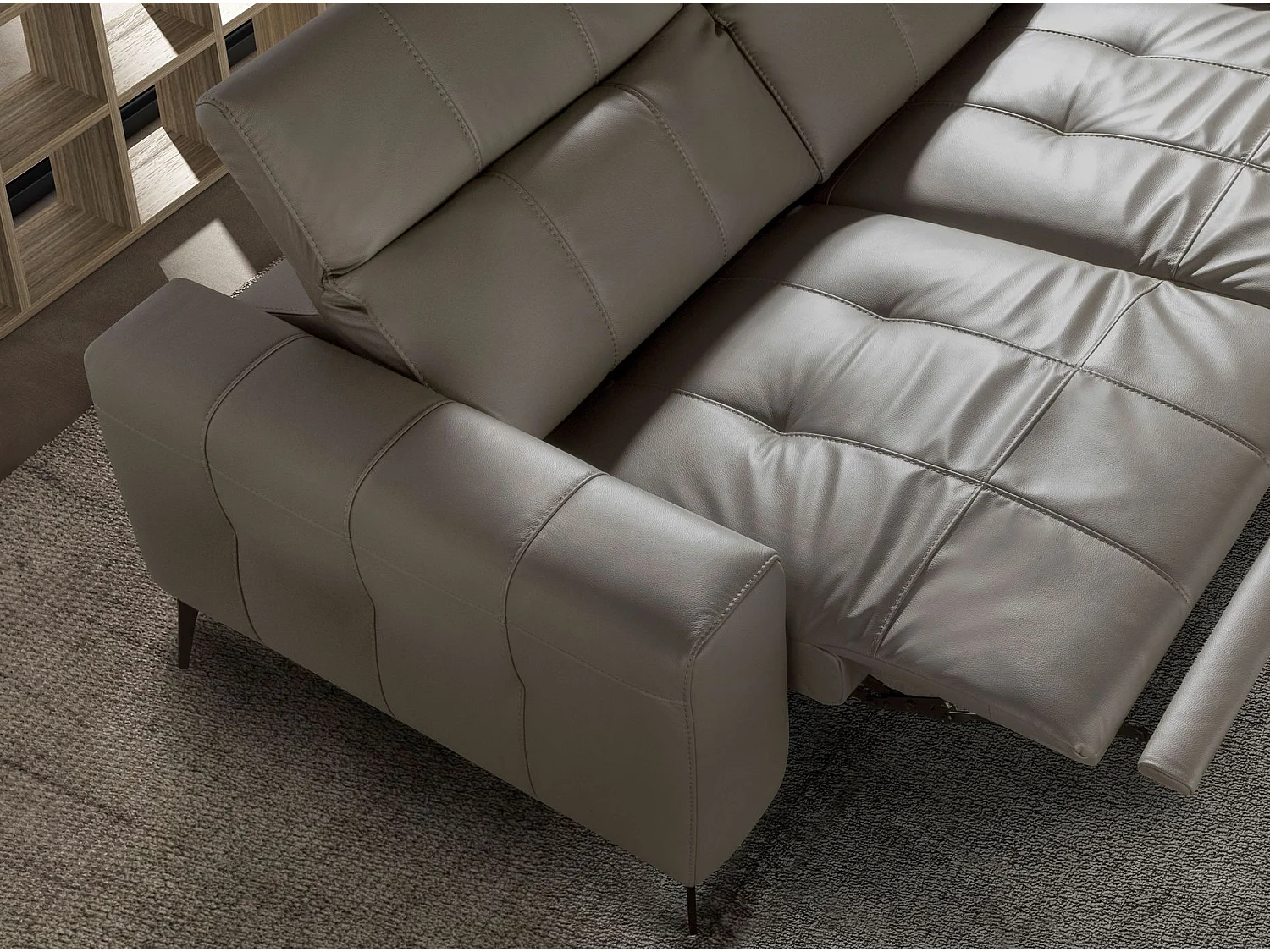 Canapé de relaxation 2 places en cuir gris 6209 ANGEL CERDA