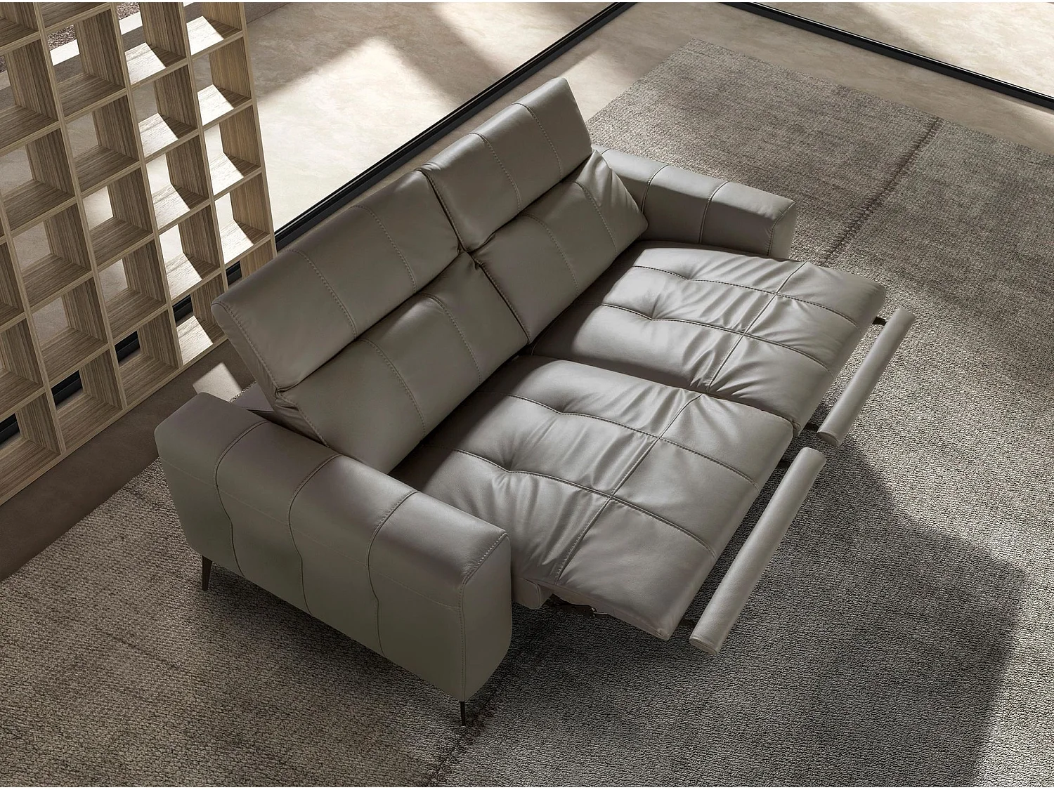 2-sitziges relaxsofa in leder grau 6209 ANGEL CERDA