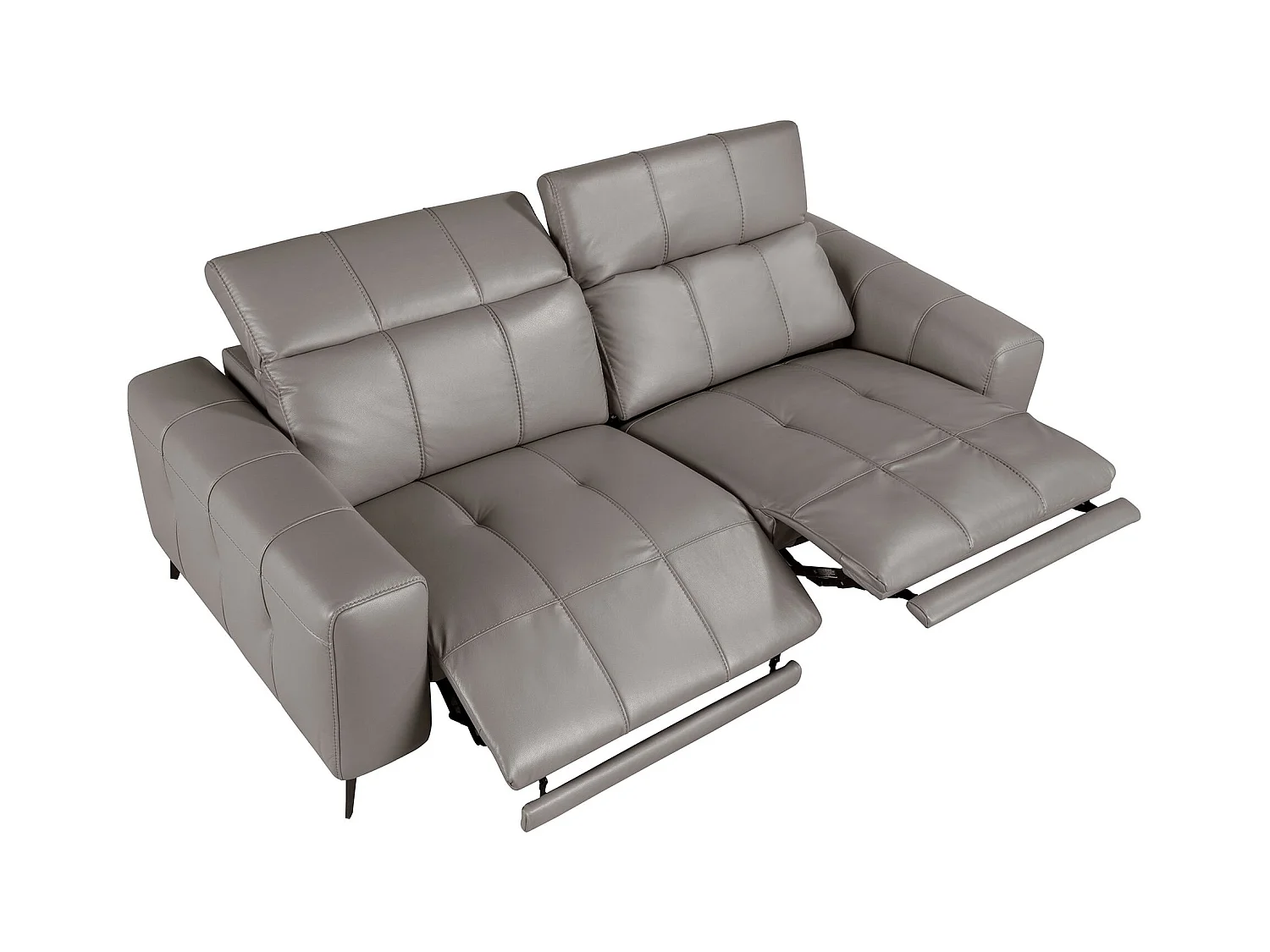 Canapé relax 3 places en cuir gris 6210 ANGEL CERDA