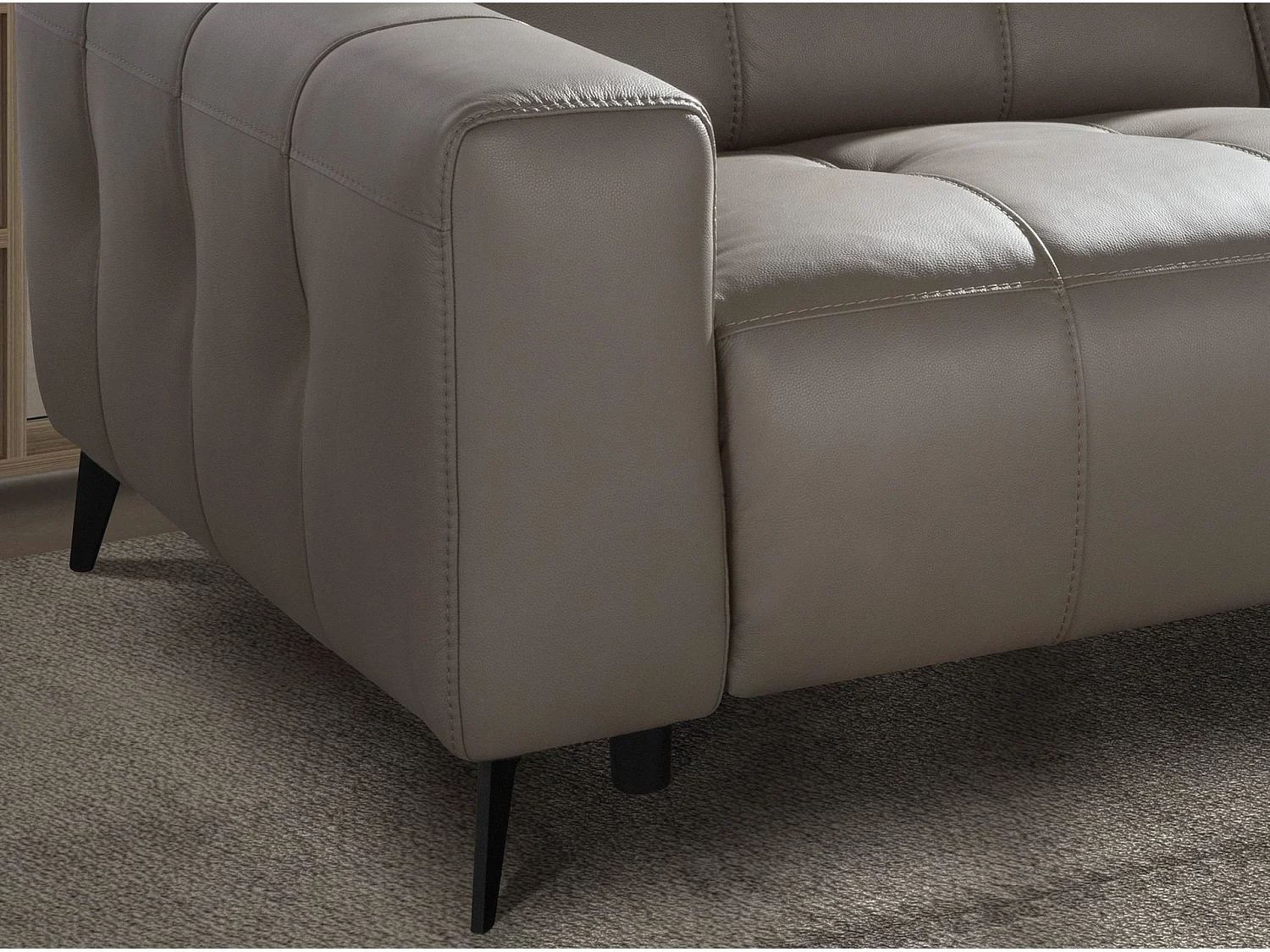 Canapé relax 3 places en cuir gris 6210 ANGEL CERDA