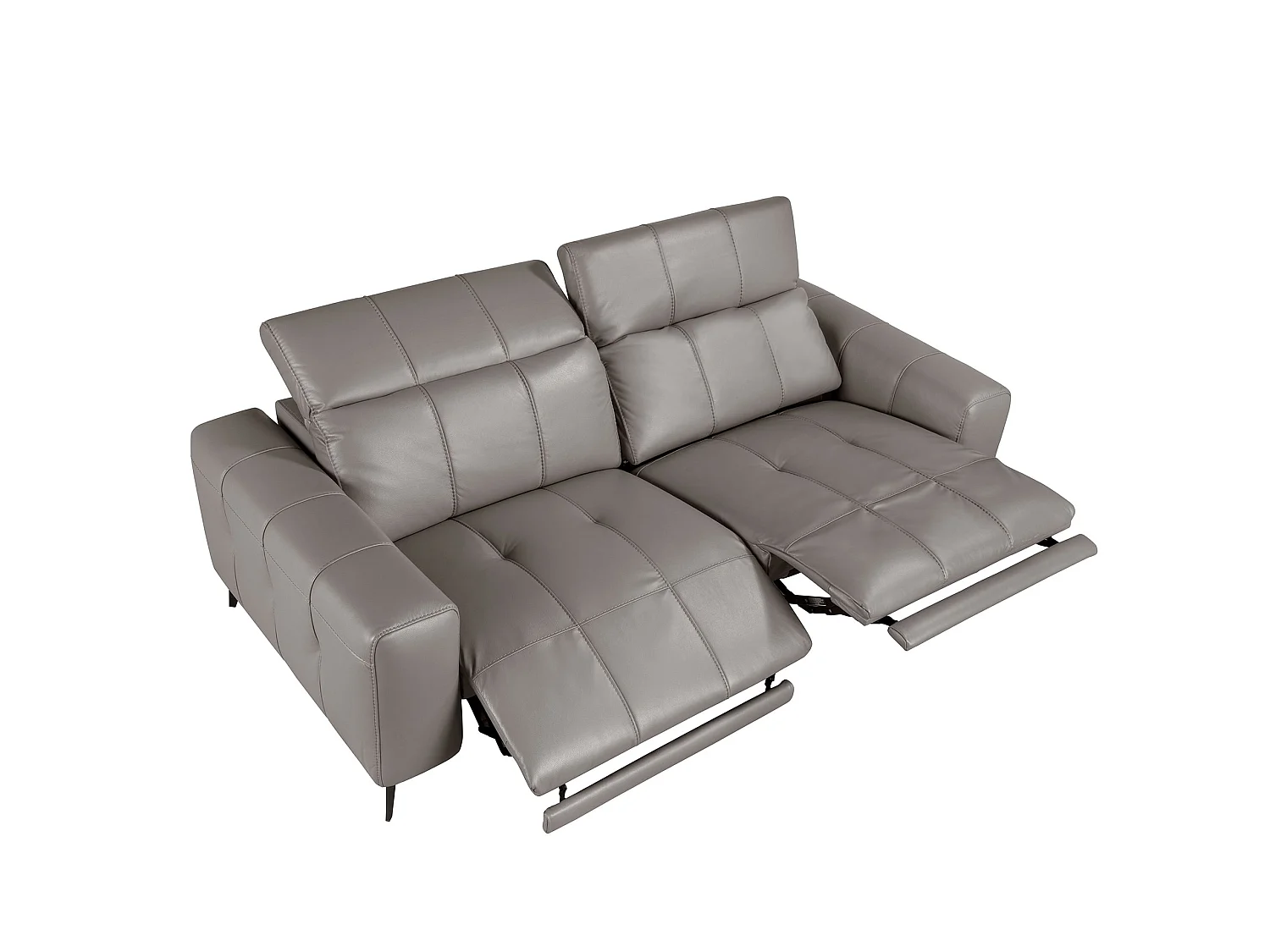 Canapé relax 3 places en cuir gris ANGEL