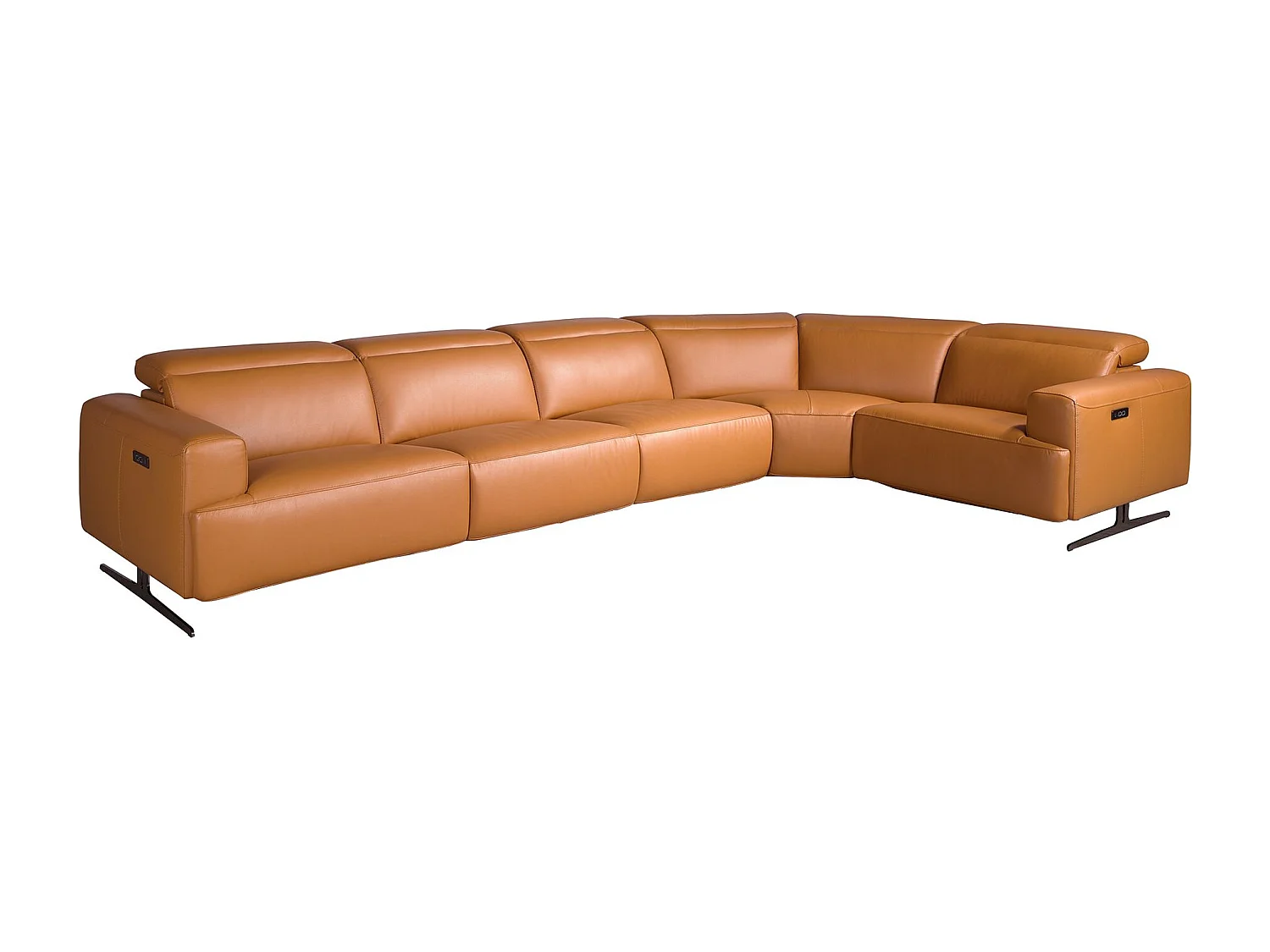 Sofá rinconera relax modular piel marrón 6263 ANGEL CERDA