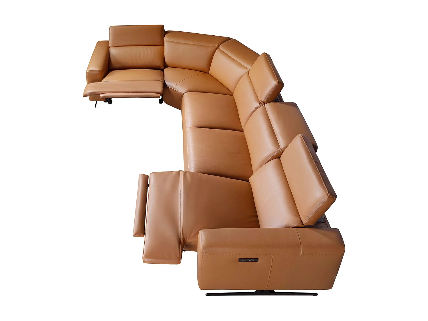 Sofá rinconera relax modular piel marrón 6263 ANGEL CERDA