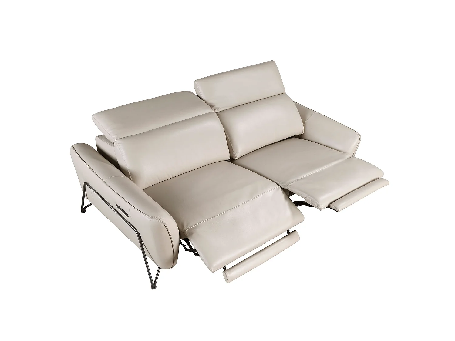 Canapé de relaxation 2 places en cuir sable 6276 ANGEL CERDA