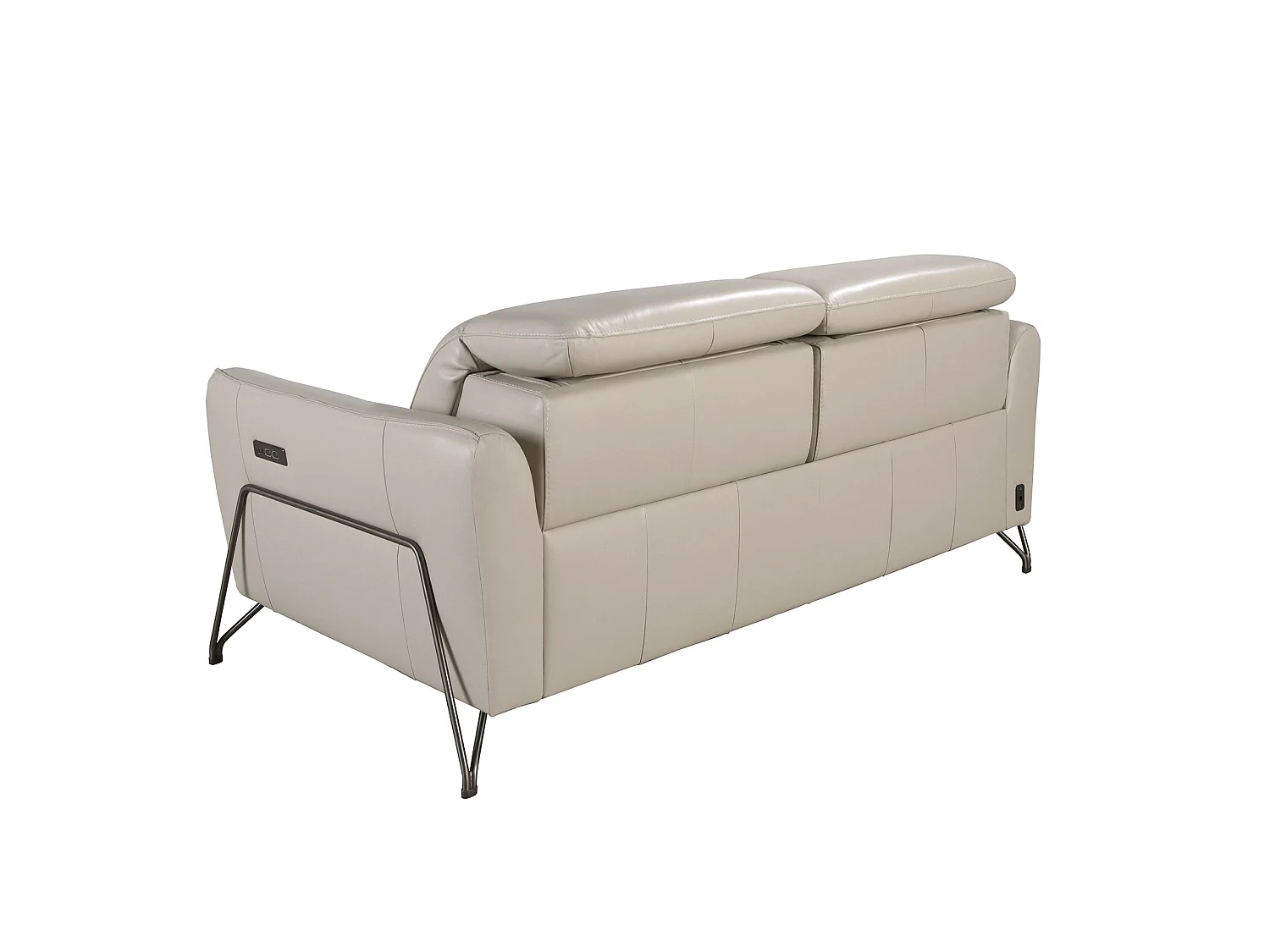 Canapé relax 2 places en cuir beige ANGEL