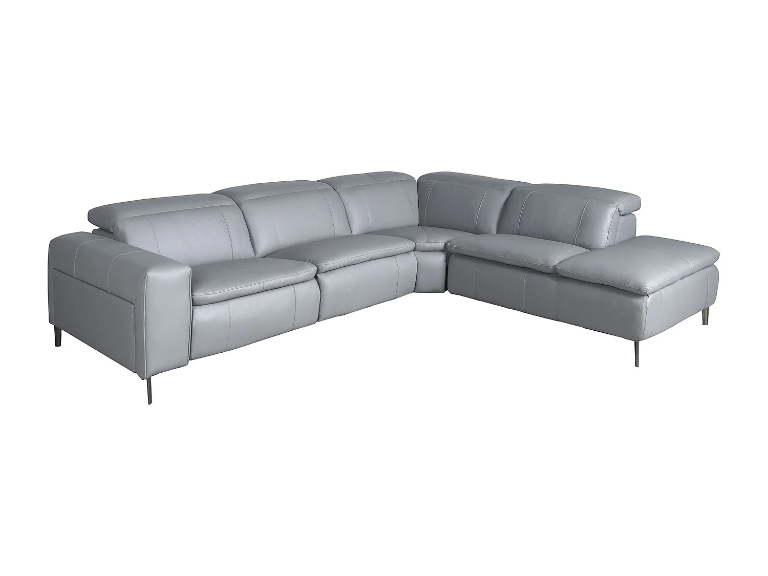 Canapé d'angle relax droite en cuir gris 6217 ANGEL CERDA