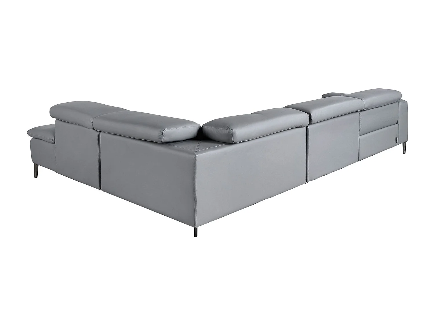 Canapé d'angle relax droite en cuir gris 6217 ANGEL CERDA