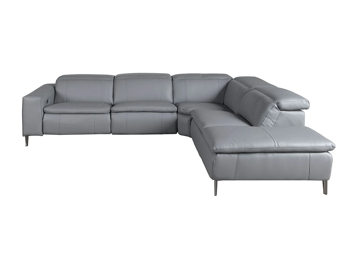 Canapé d'angle relax droite en cuir gris 6217 ANGEL CERDA