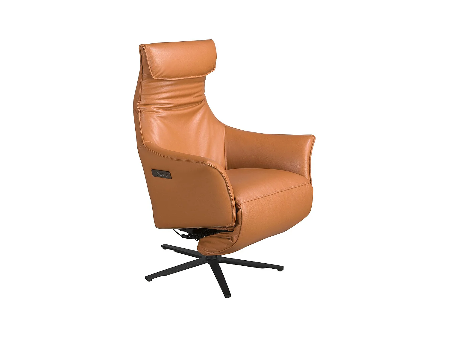 Drehsessel aus braunem Leder 5137 ANGEL CERDA