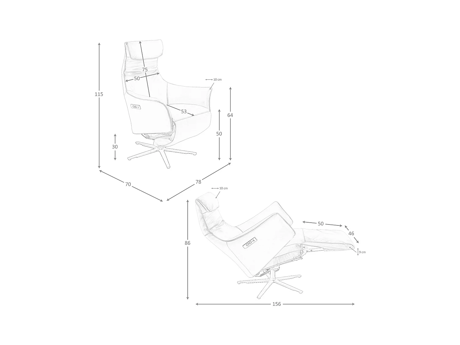 Drehsessel aus braunem Leder 5137 ANGEL CERDA