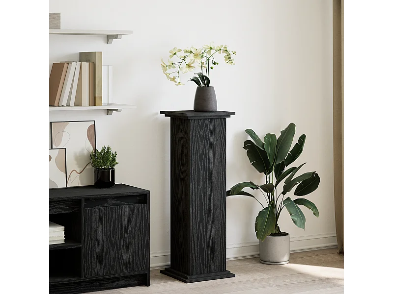 Displaystandaard met opbergruimte Zwarte eik 31x30x90 cm Gereconstrueerd hout