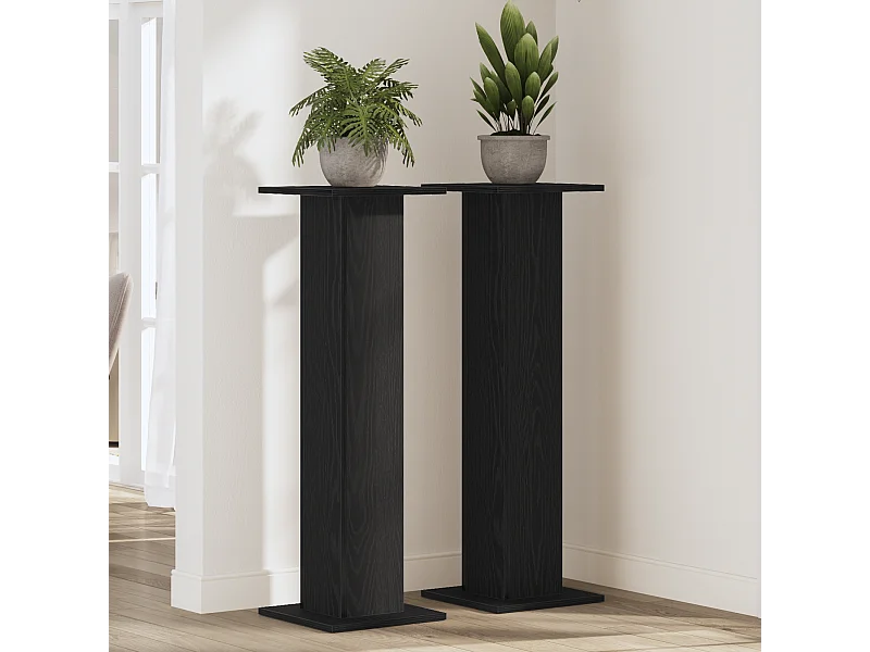 Support de plante 2 pcs Chêne noir 30x30x95 cm Bois d'ingénierie