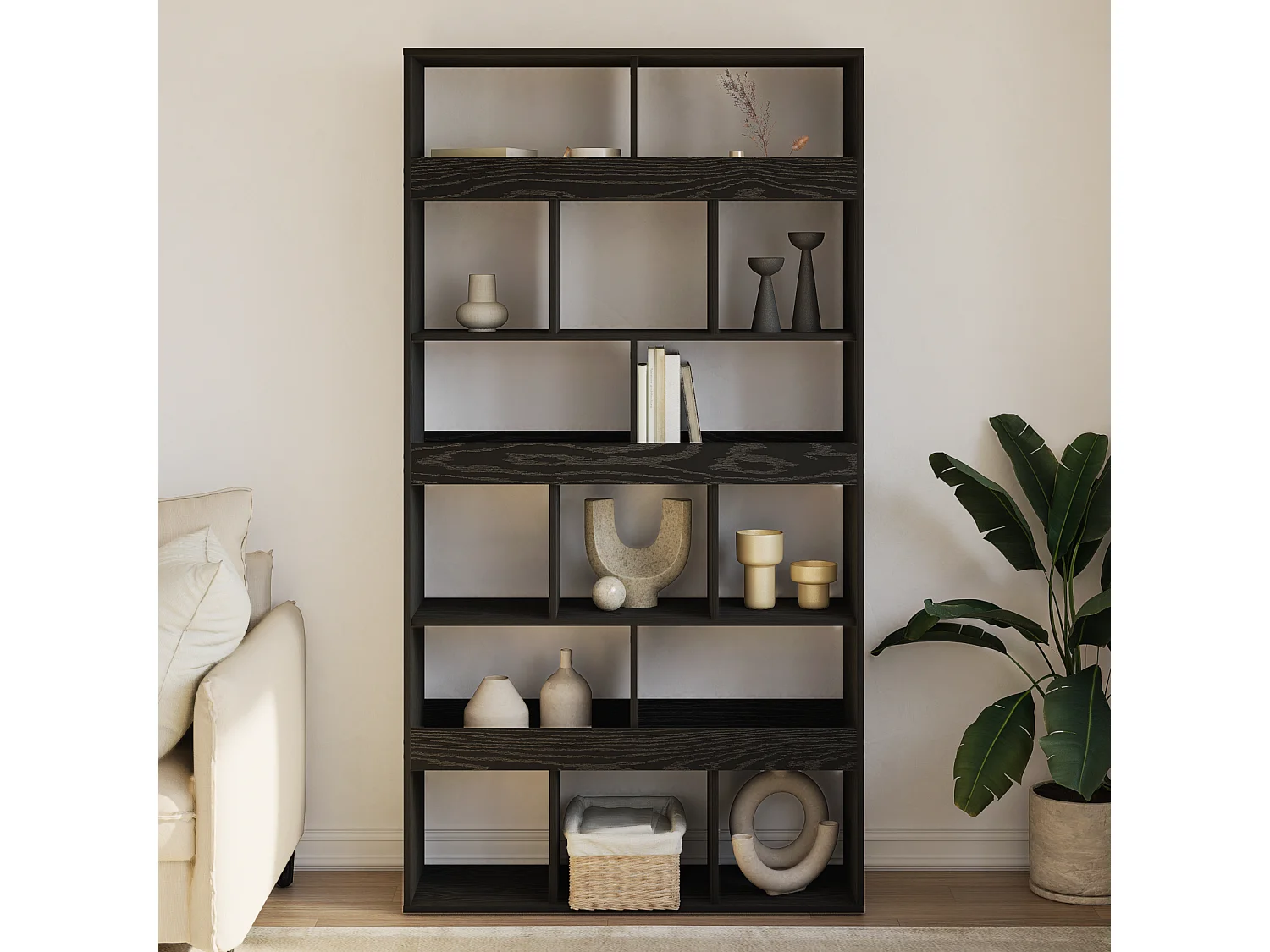 Supporto per piante in legno ingegnerizzato nero 100x33x187,5 cm