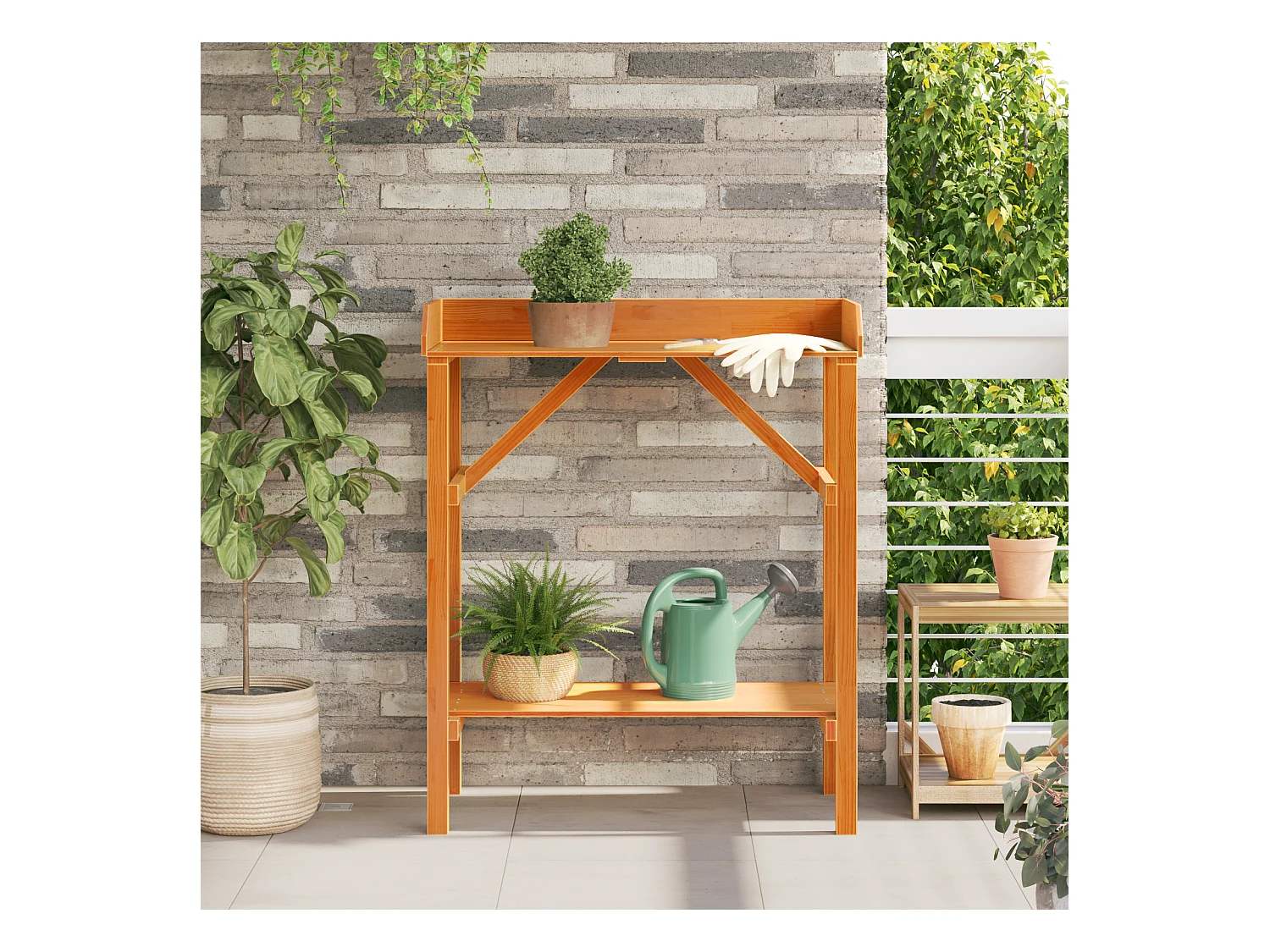 Table de rempotage Acacia 75x40x90 cm en bois massif de pin