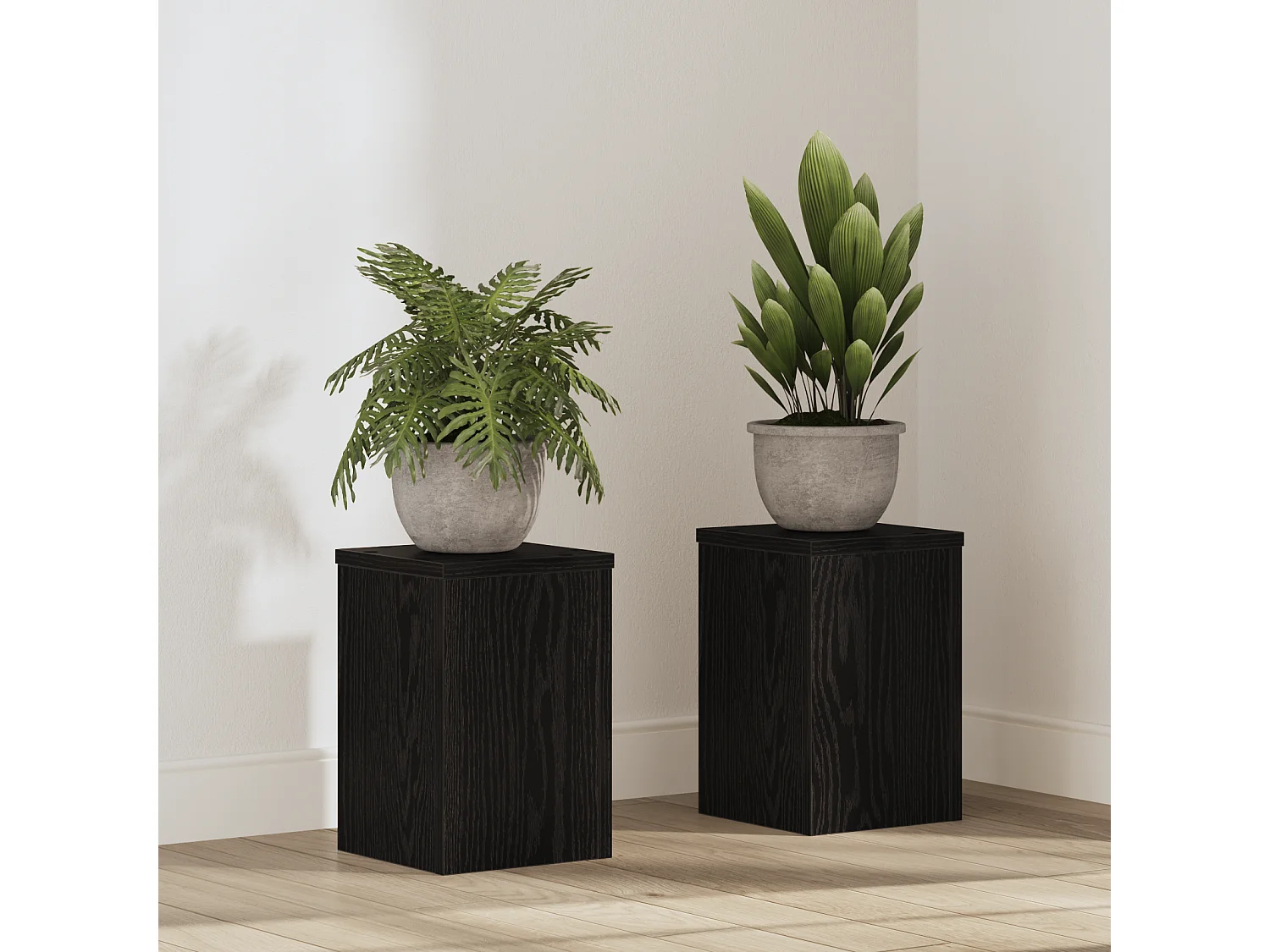 Supports de plantes 2 pcs Chêne noir 20x20x30 cm Bois agencé