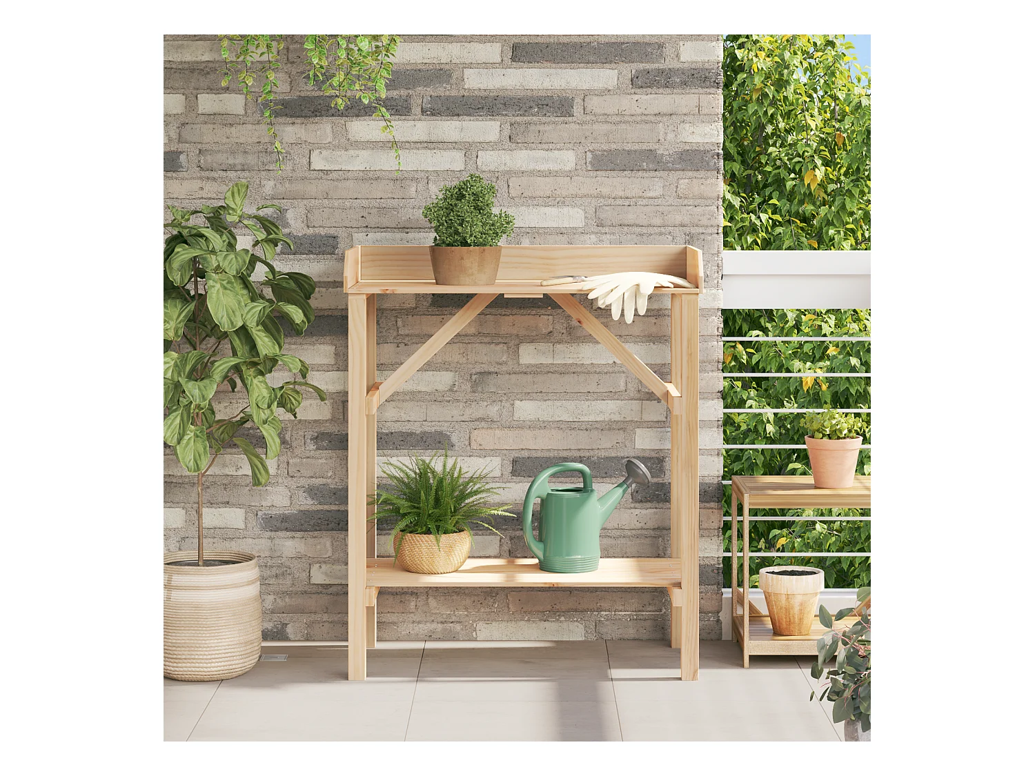 Table de rempotage de jardin 75x40x90 cm en bois de pin massif