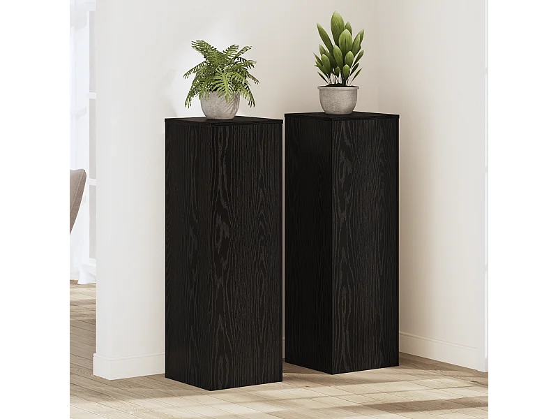 Supports de Plante 2 pcs Chêne Noir 33x33x100 cm Bois d'ingénierie