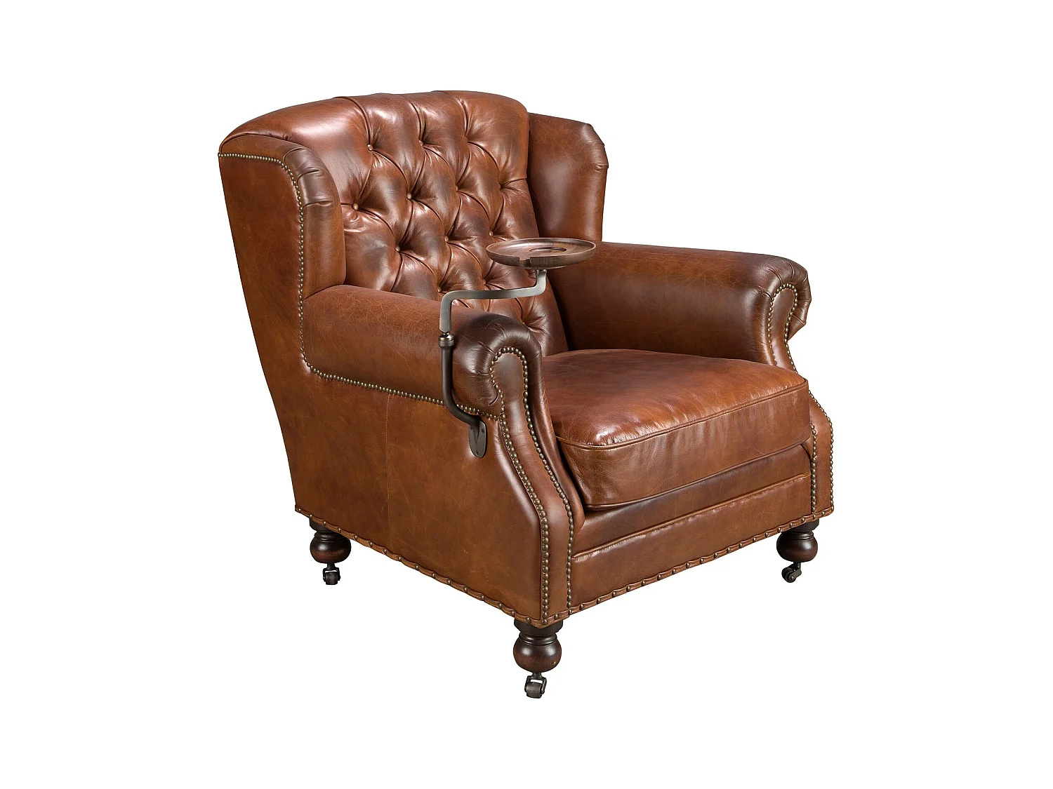 Fauteuil Chester en cuir marron cognac 5156 ANGEL CERDA