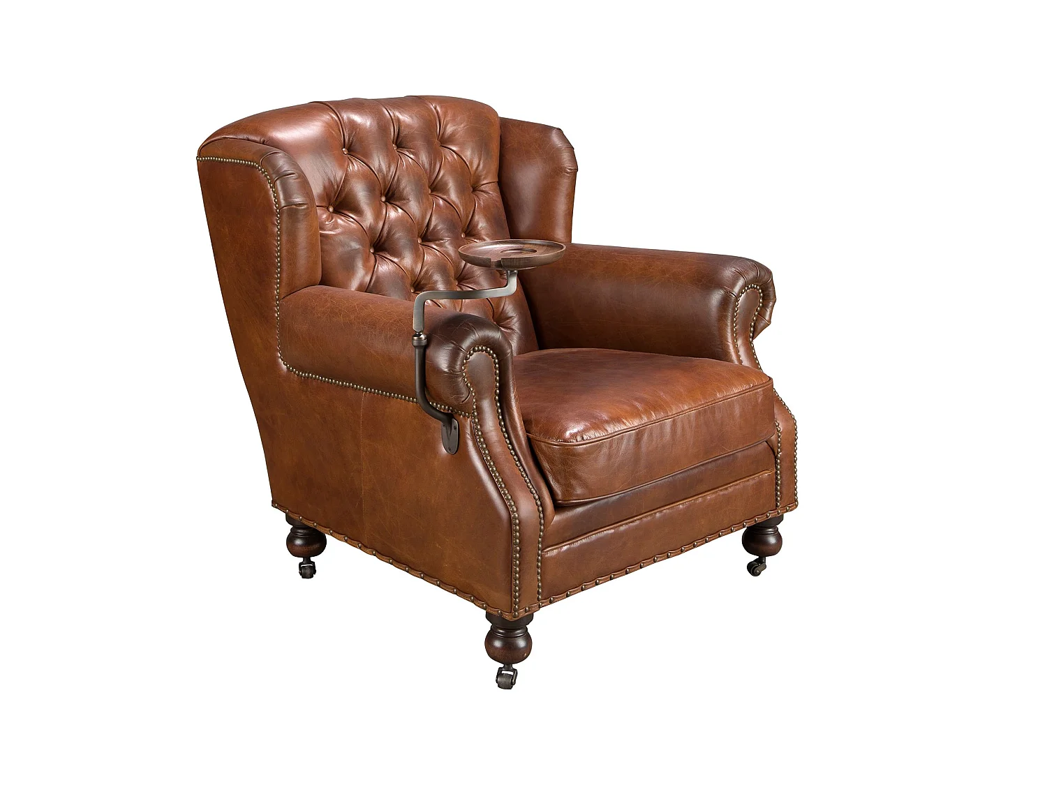 Fauteuil Chester en cuir marron cognac 5156 ANGEL CERDA