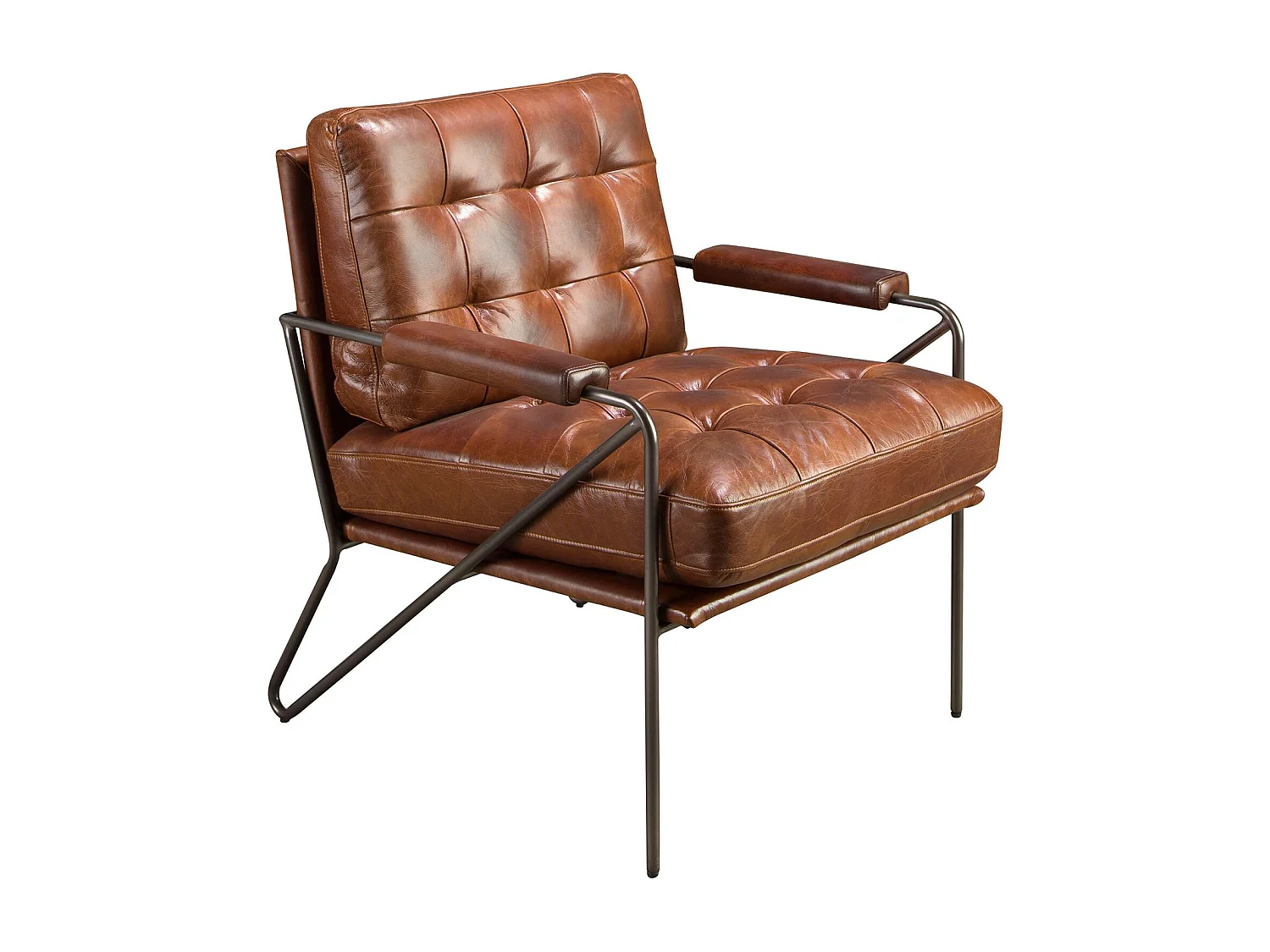 Sessel aus cognacbraunem Leder 5166 ANGEL CERDA