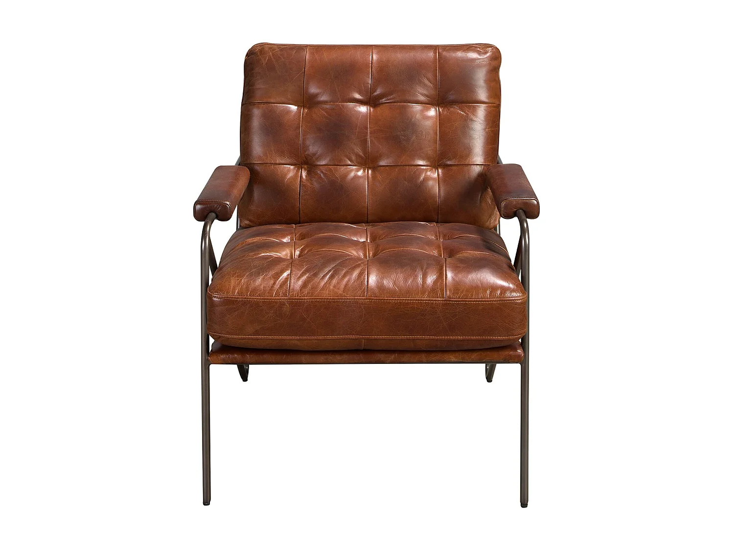 Sessel aus cognacbraunem Leder 5166 ANGEL CERDA