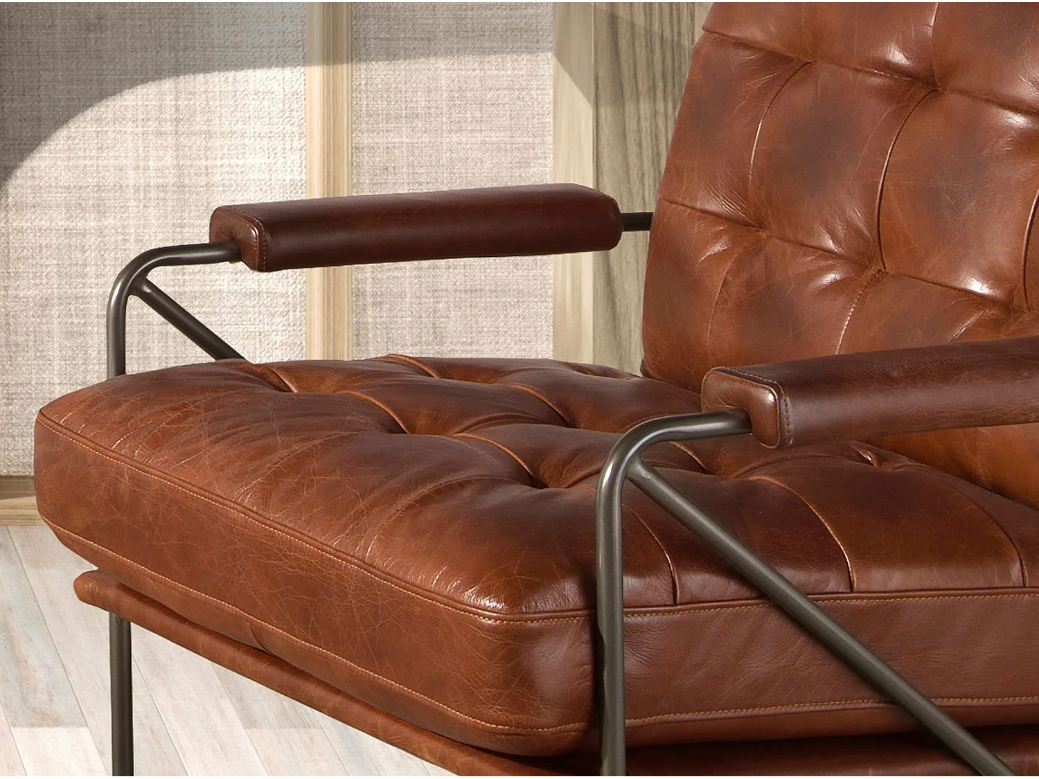 Sessel aus cognacbraunem Leder 5166 ANGEL CERDA