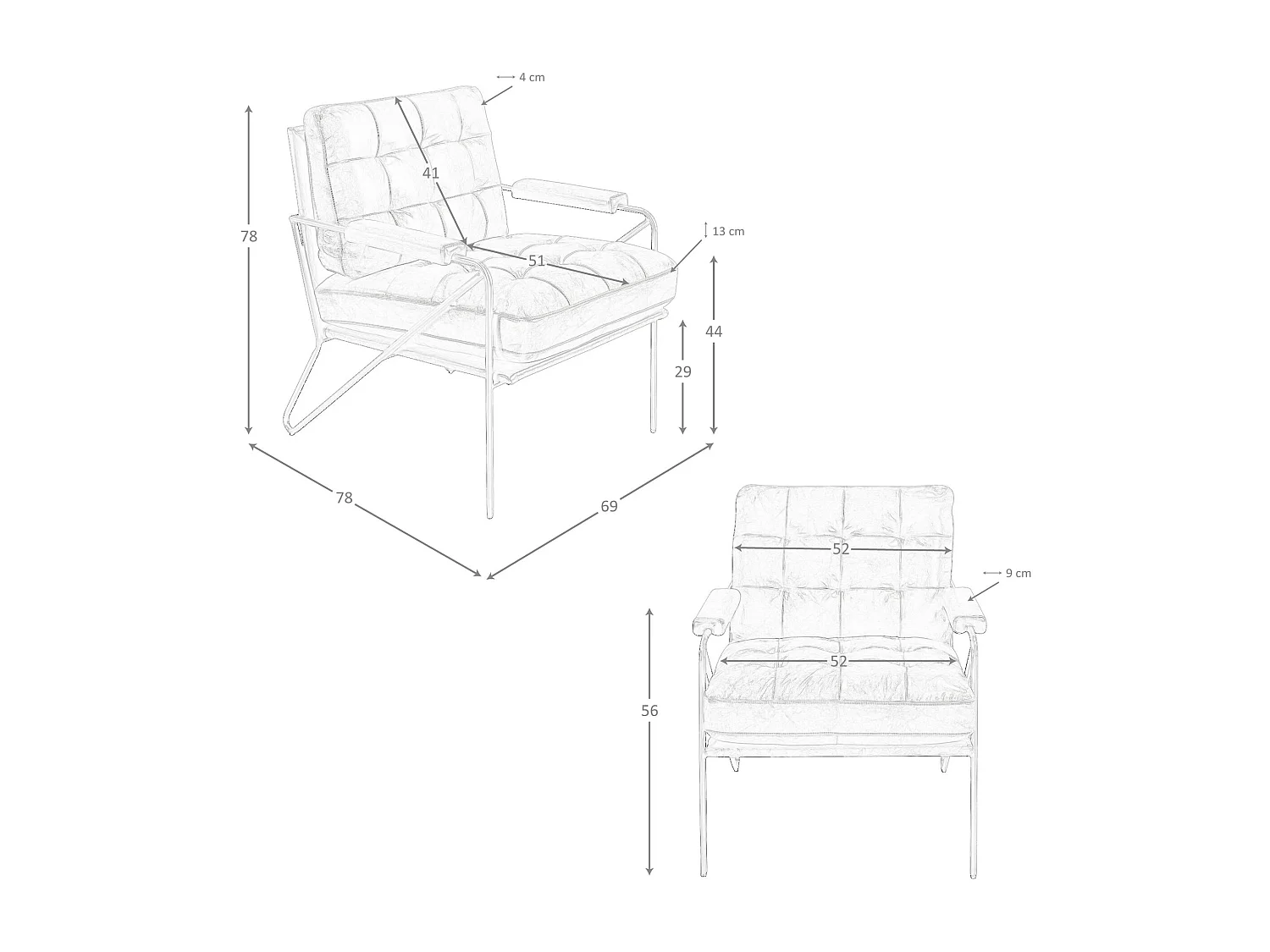 Sessel aus cognacbraunem Leder 5166 ANGEL CERDA