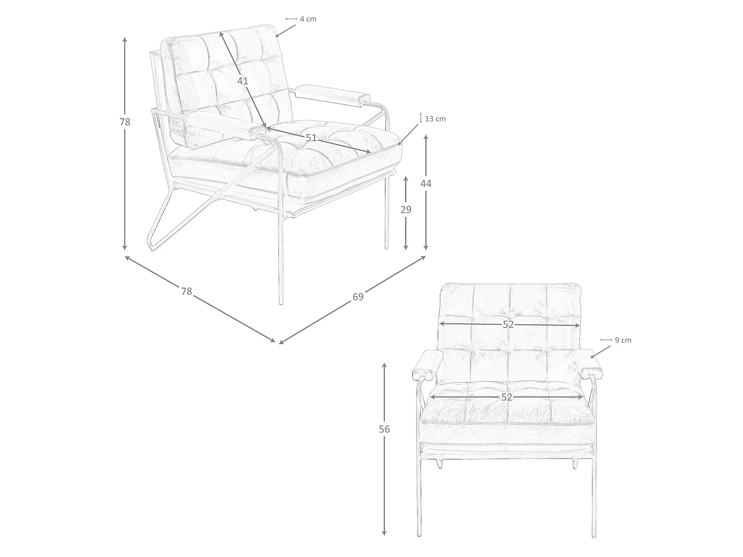 Sillón piel marrón coñac 5166 ANGEL CERDA