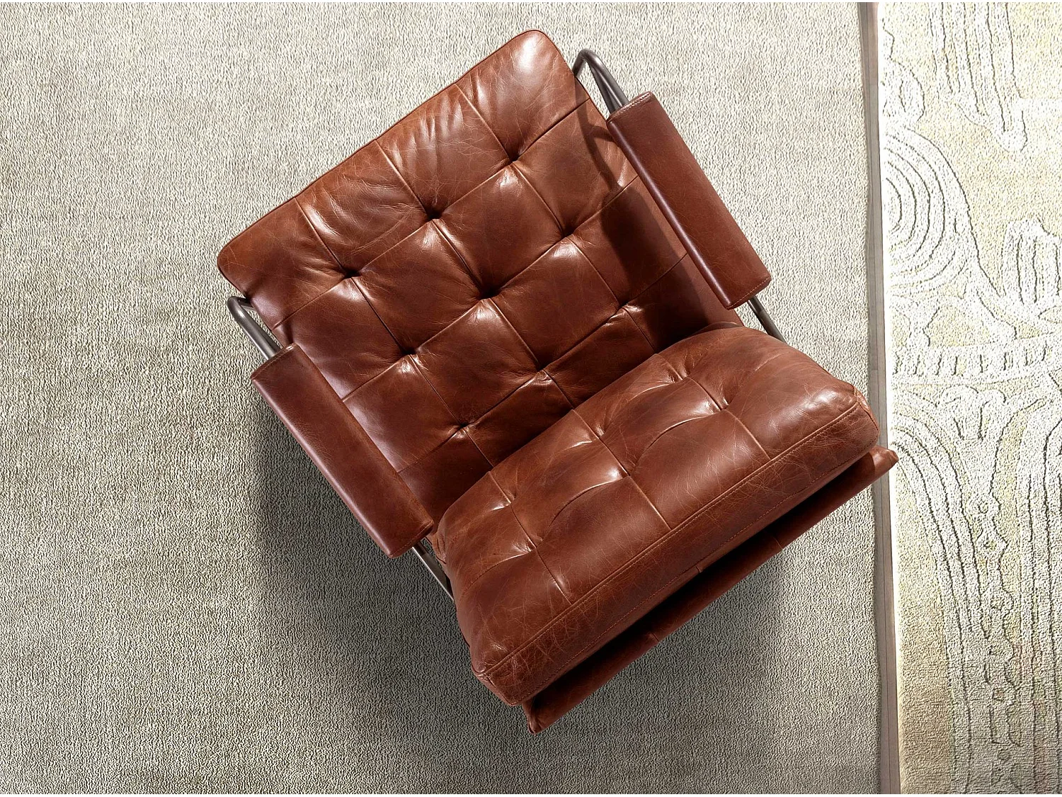 Poltrona em pele castanha cognac 5166 ANGEL CERDA
