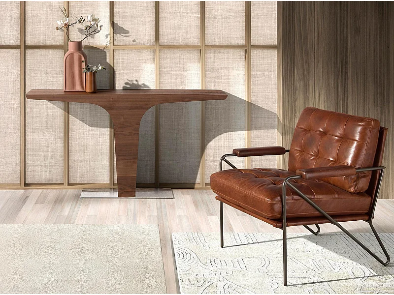 Sessel aus cognacbraunem Leder 5166 ANGEL CERDA