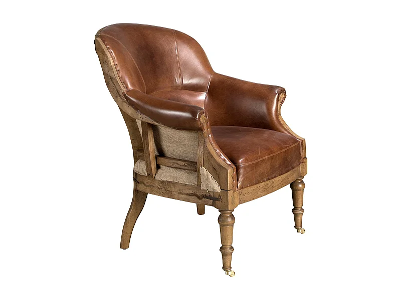 Fauteuil en cuir brun cognac 5158 ANGEL CERDA