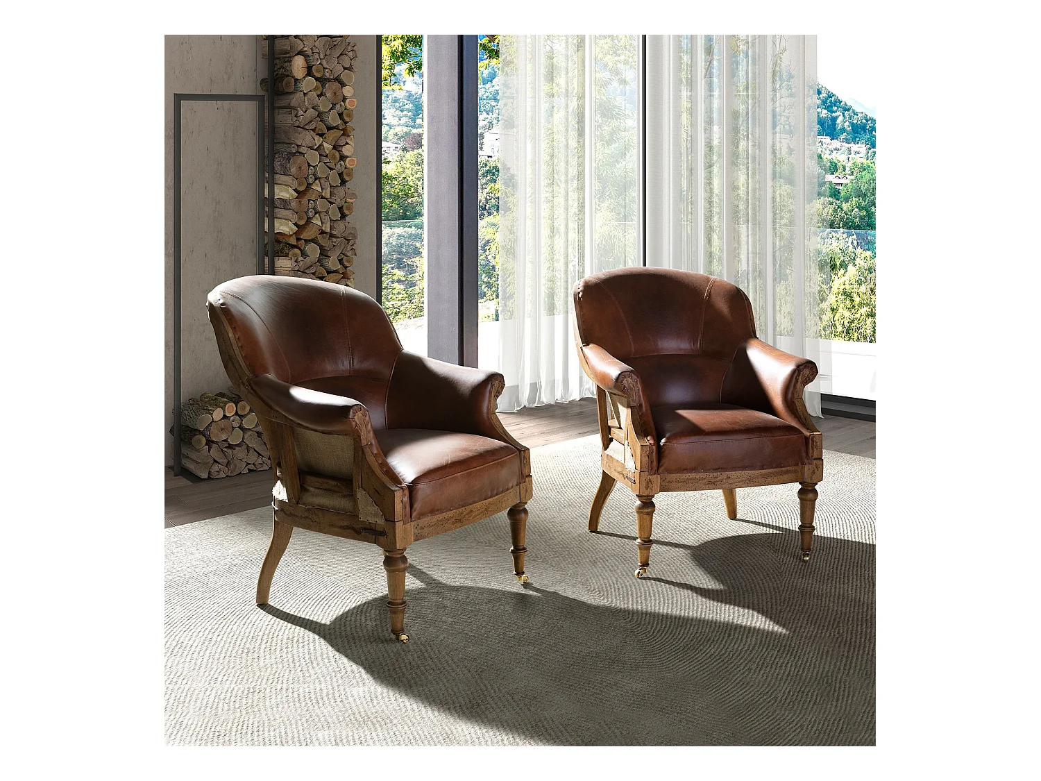 Cognacbrauner Ledersessel 5158 ANGEL CERDA