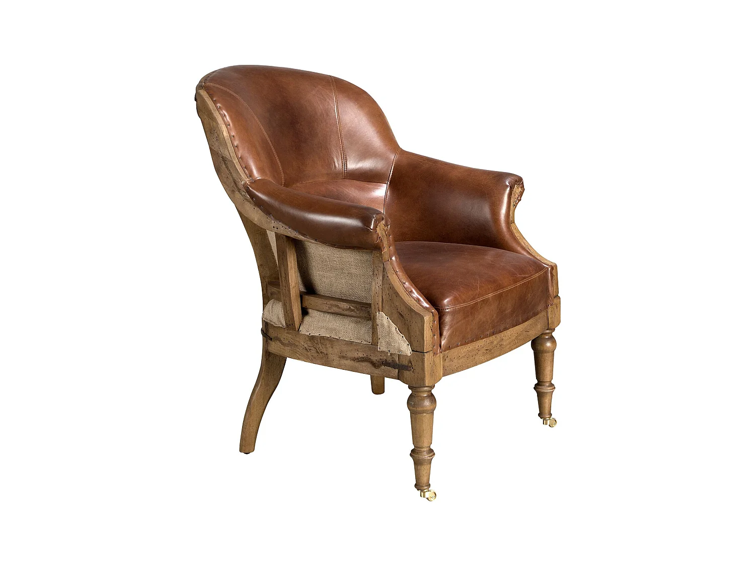 Fauteuil en cuir brun cognac 5158 ANGEL CERDA