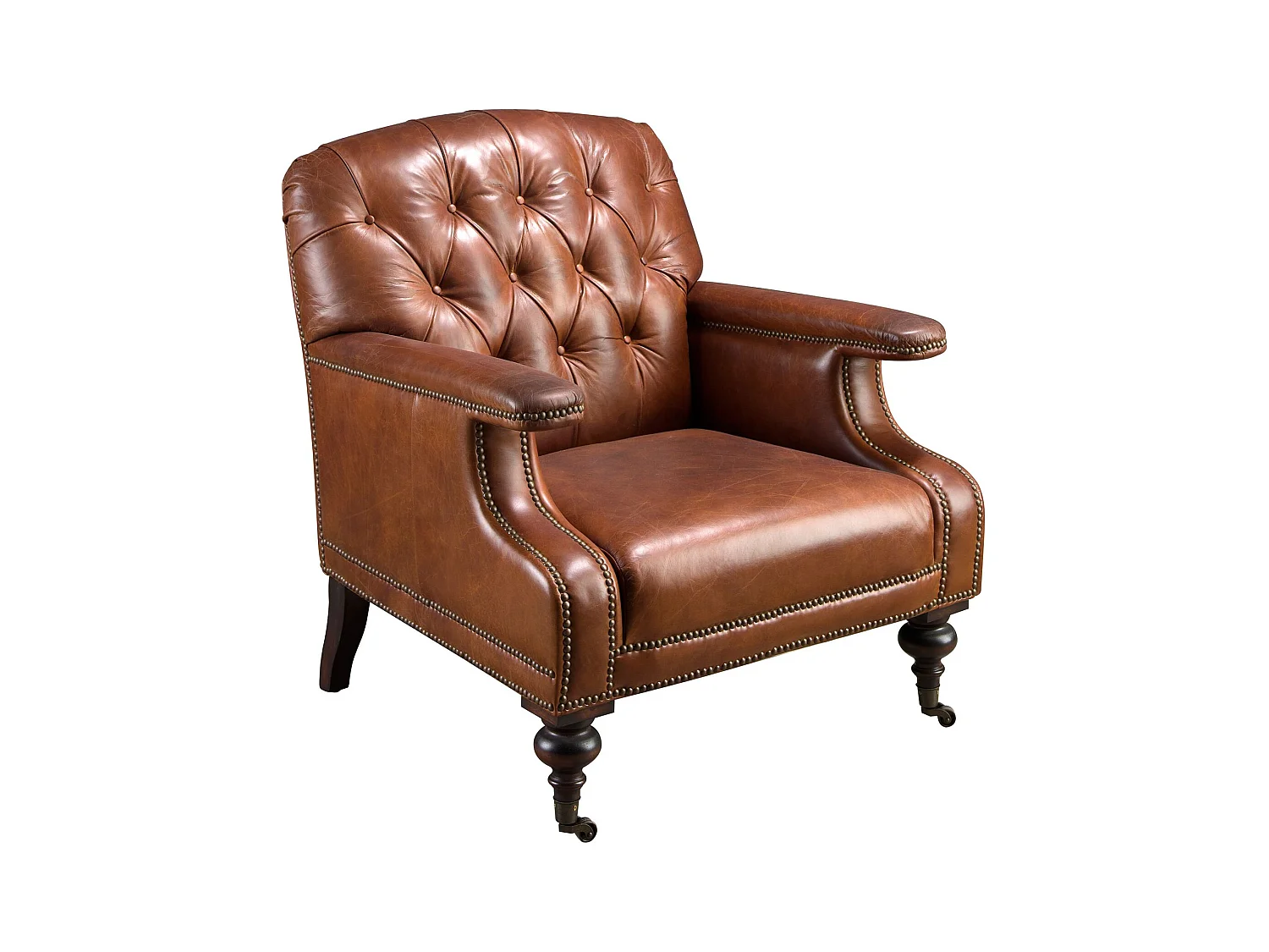 Fauteuil Chester en cuir marron cognac 5163 ANGEL CERDA
