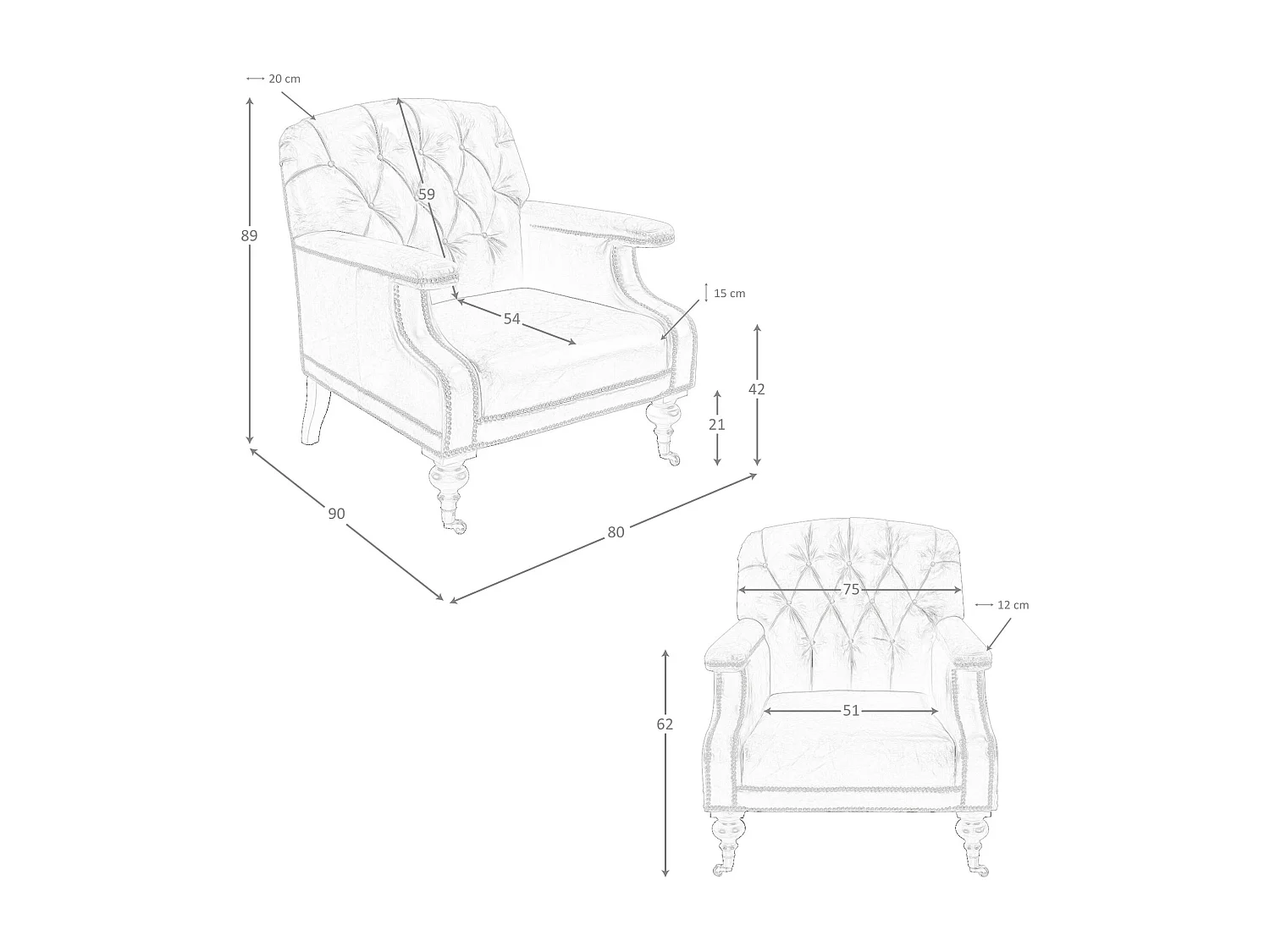 Chester-Sessel aus cognacbraunem Leder 5163 ANGEL CERDA