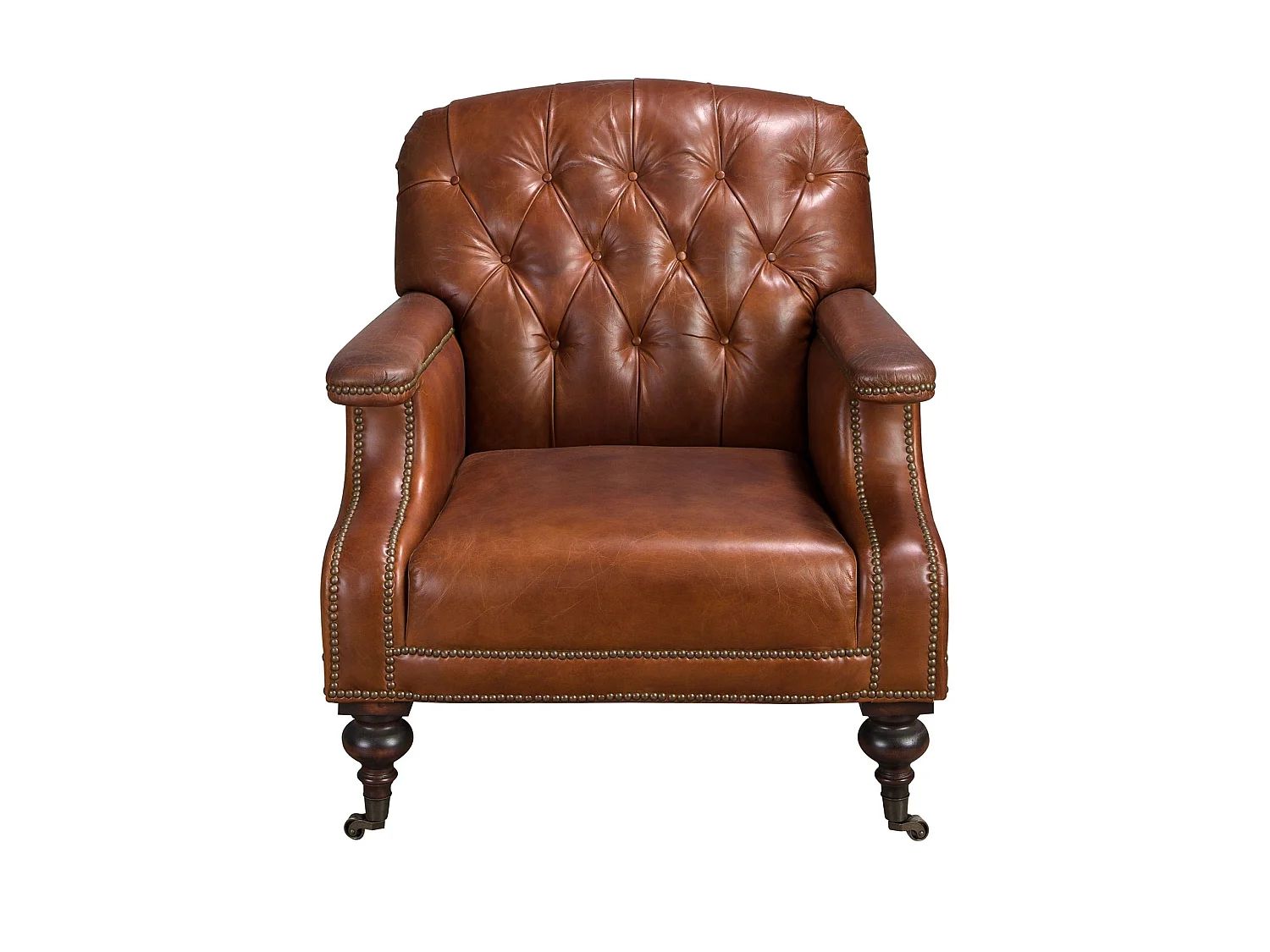 Fauteuil Chester en cuir marron cognac 5163 ANGEL CERDA