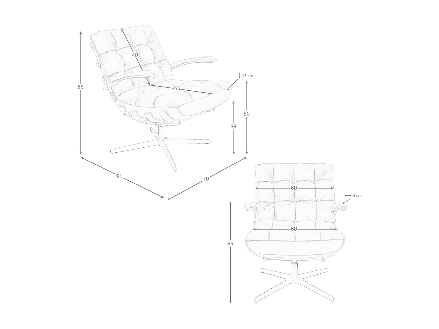 Donkerbruin leren en notenhouten draaifauteuil 5154 ANGEL CERDA