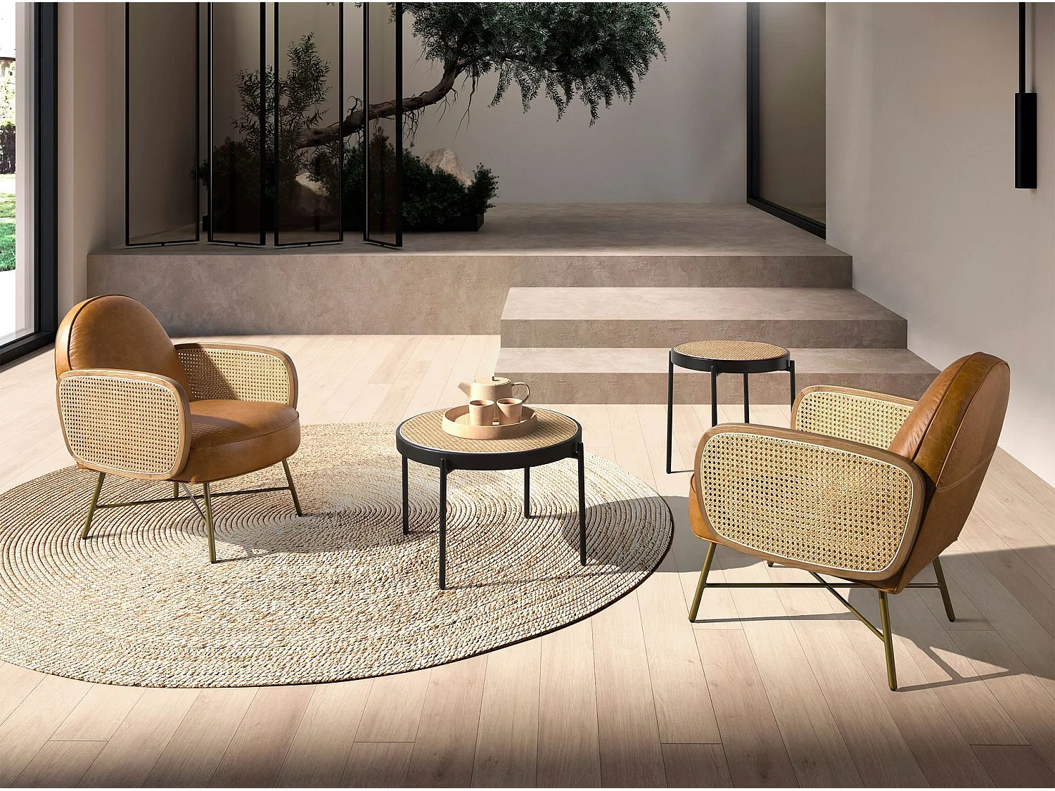 Sessel aus braunem Leder 5162 ANGEL CERDA