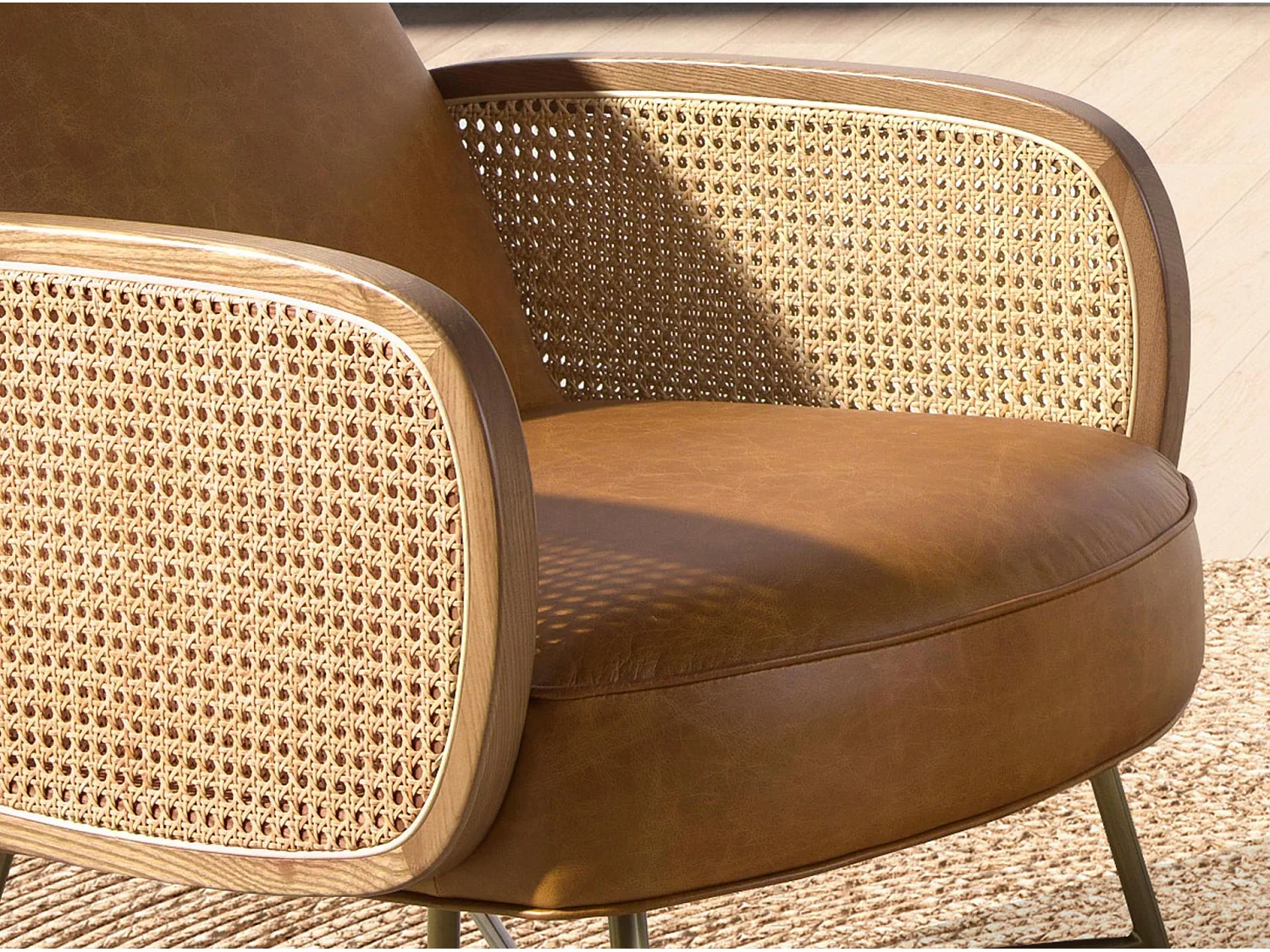 Fauteuil en cuir marron 5162 ANGEL CERDA