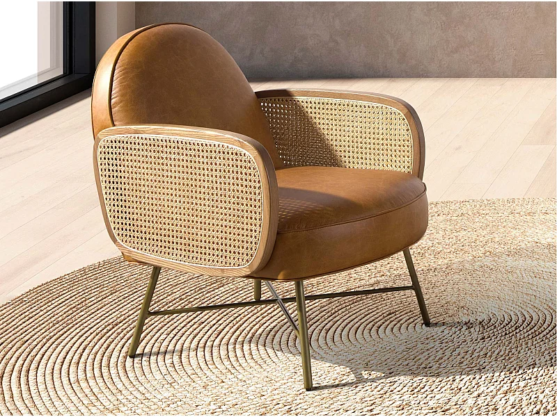 Sessel aus braunem Leder 5162 ANGEL CERDA